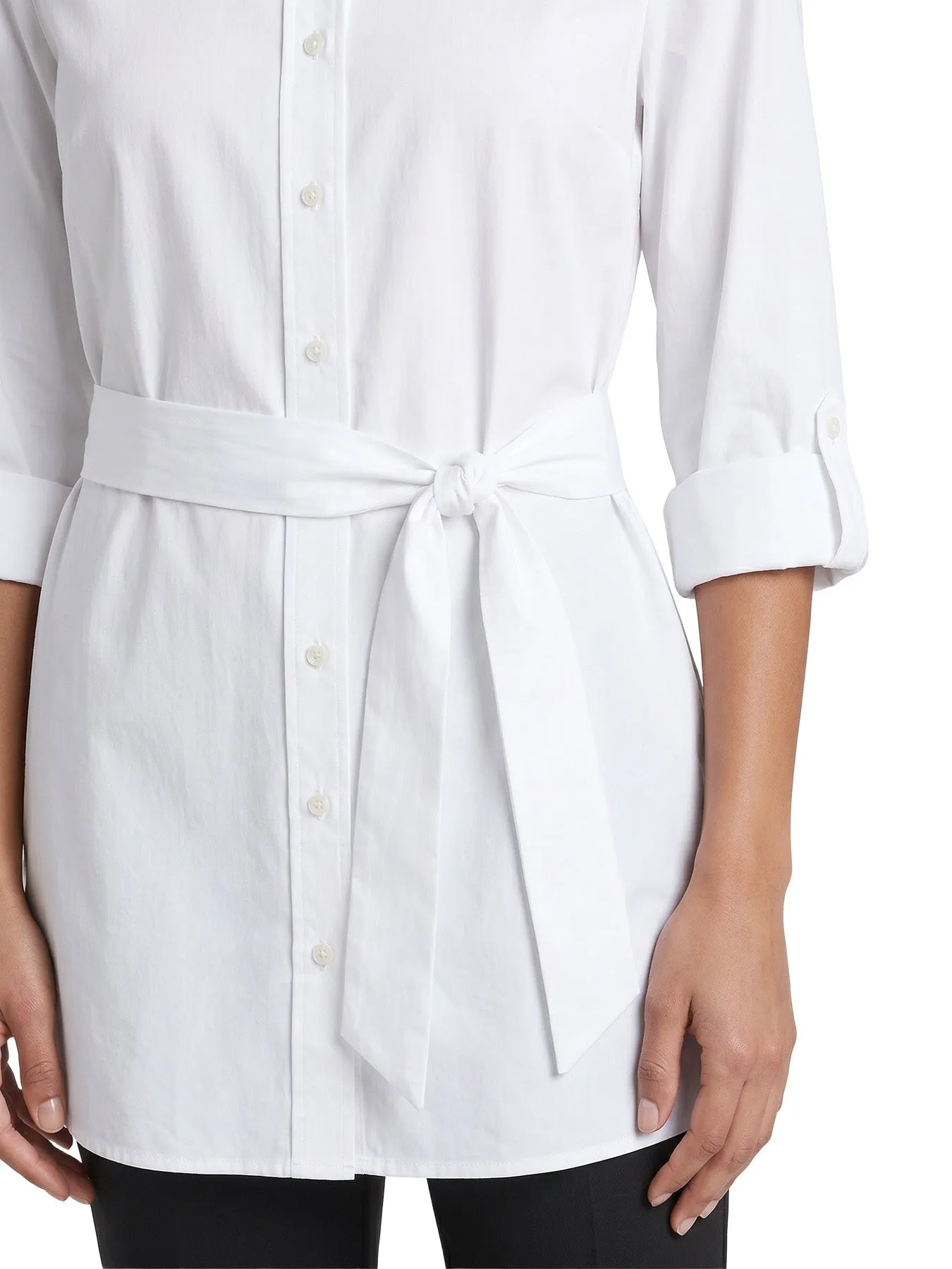 Belted Button Front Tunic, Cotton Poplin sold by Jones New York product image thumbnail 3