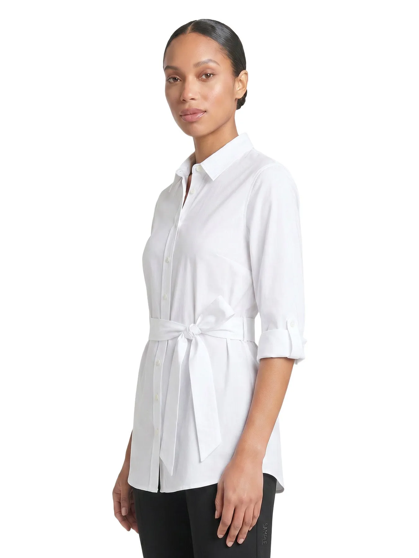 Belted Button Front Tunic, Cotton Poplin sold by Jones New York product image thumbnail 2