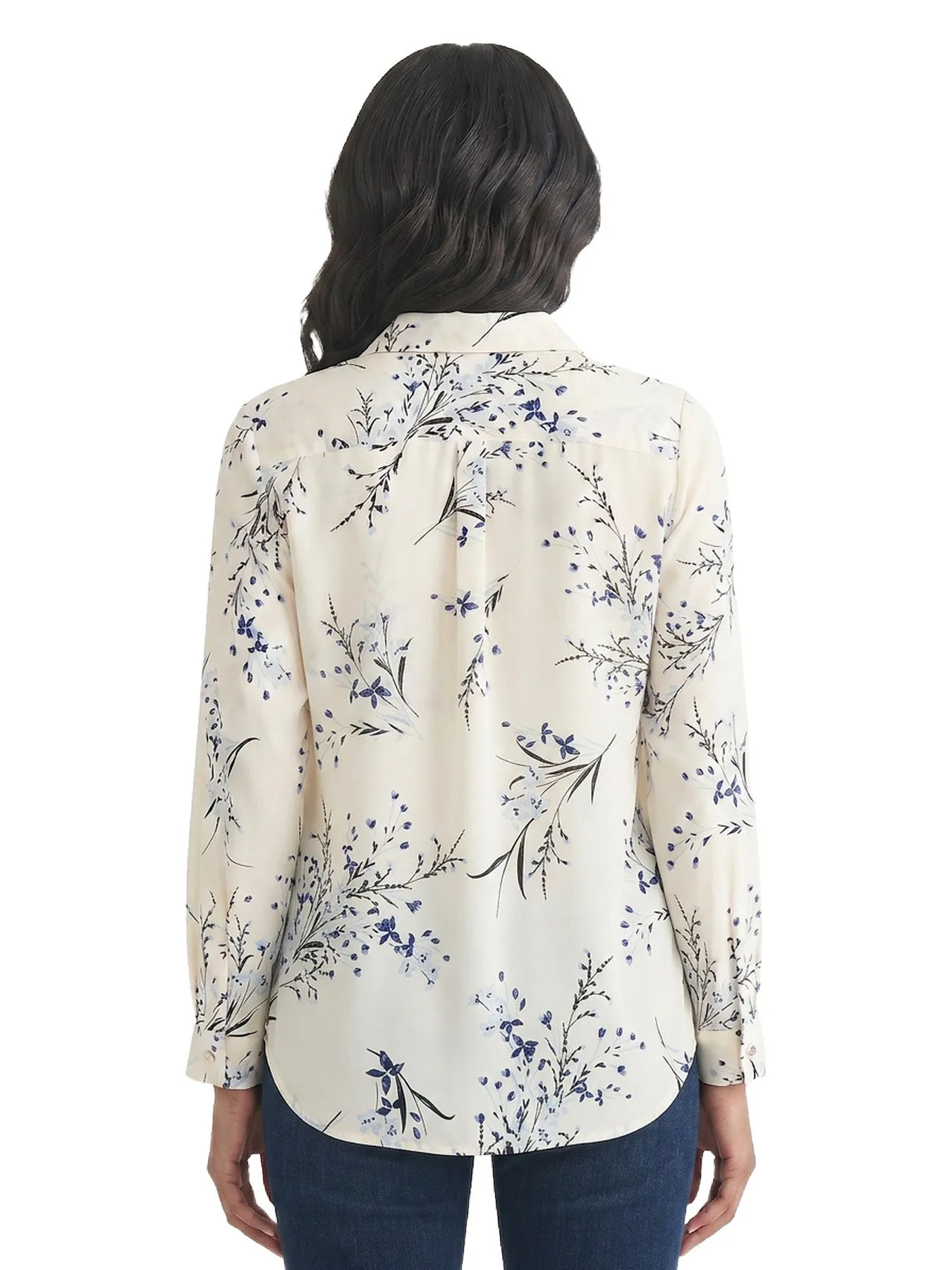 Floral Button Front Blouse, Printed Crepe sold by Jones New York product image thumbnail 4