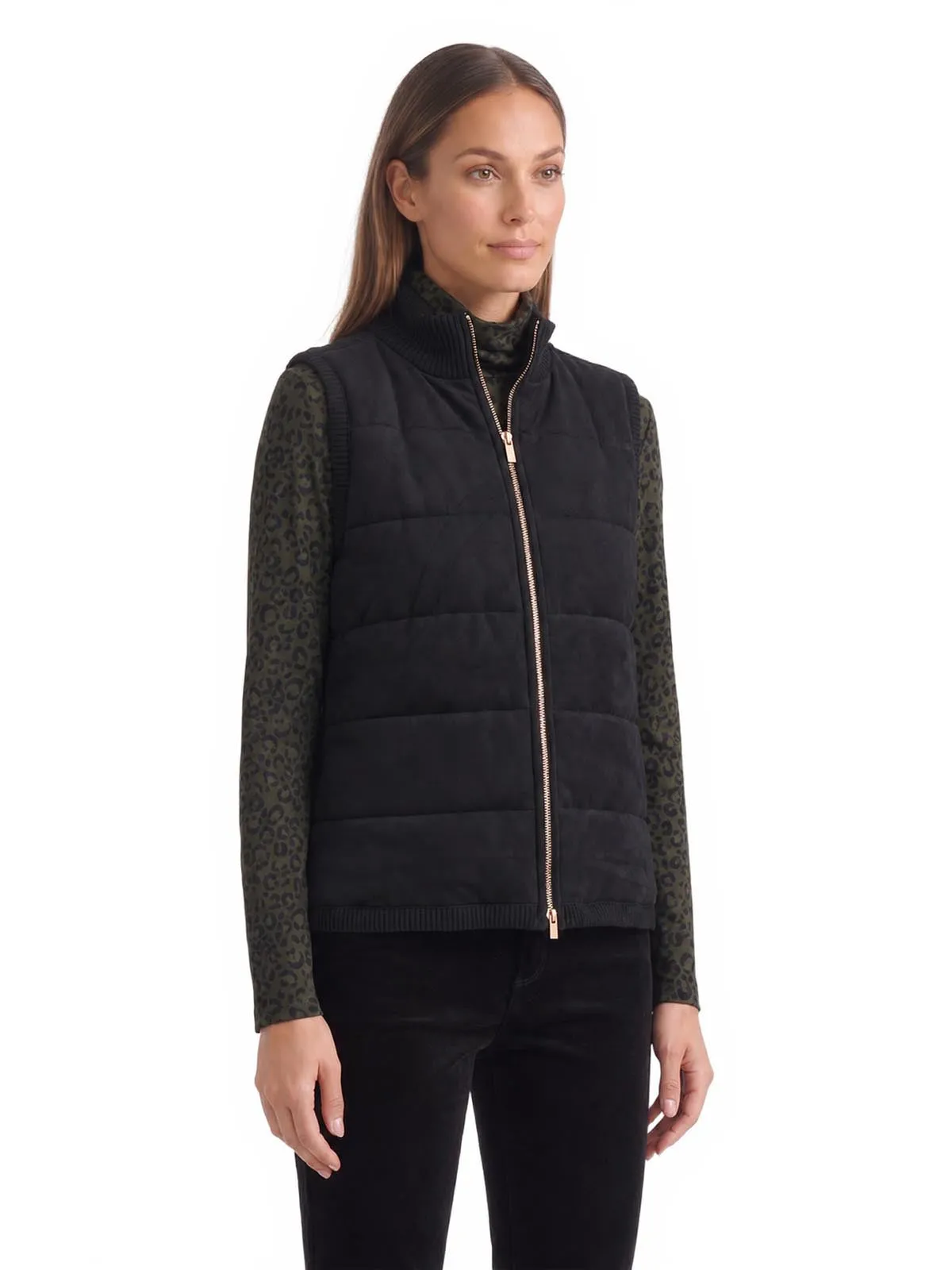 Padded Zipper Vest, Faux Suede sold by Jones New York product image thumbnail 2