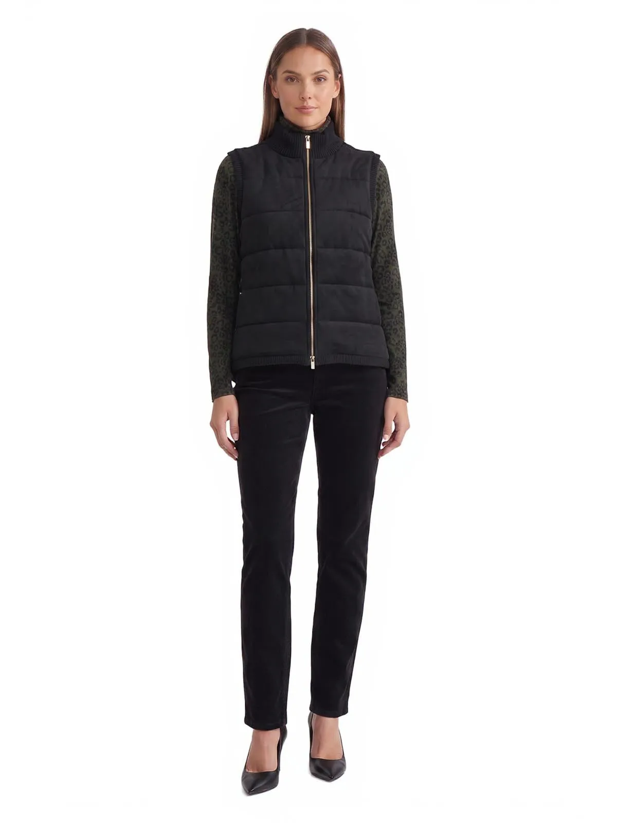 Padded Zipper Vest, Faux Suede sold by Jones New York product image thumbnail 4