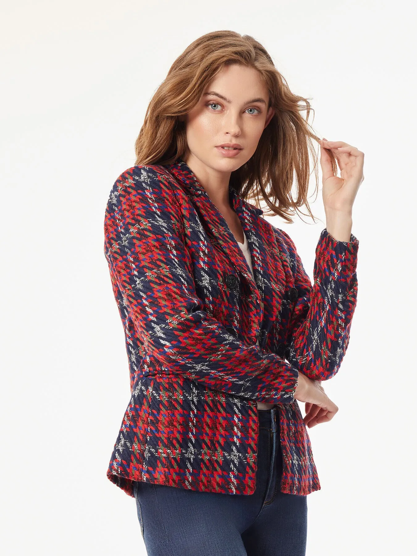 Classic Plaid Double Breasted Jacket sold by Jones New York product image thumbnail 2