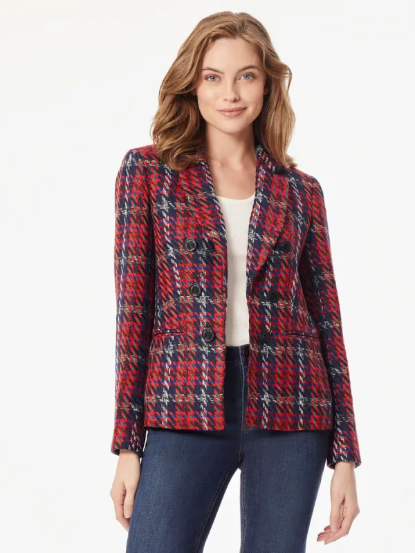 Classic Plaid Double Breasted Jacket sold by Jones New York