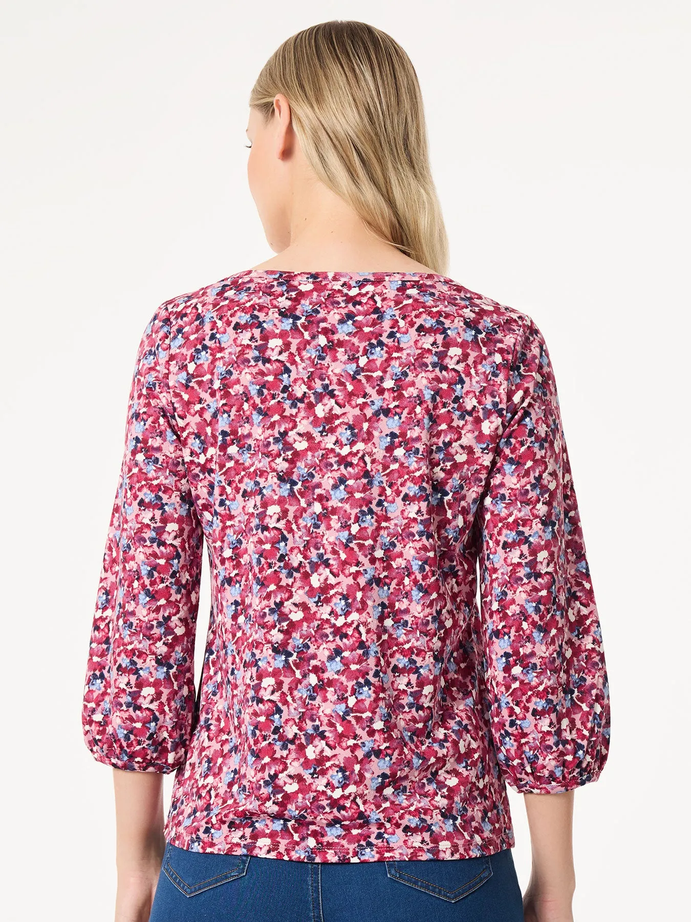 Printed Puff Sleeve Top, Moss Crepe sold by Jones New York product image thumbnail 3