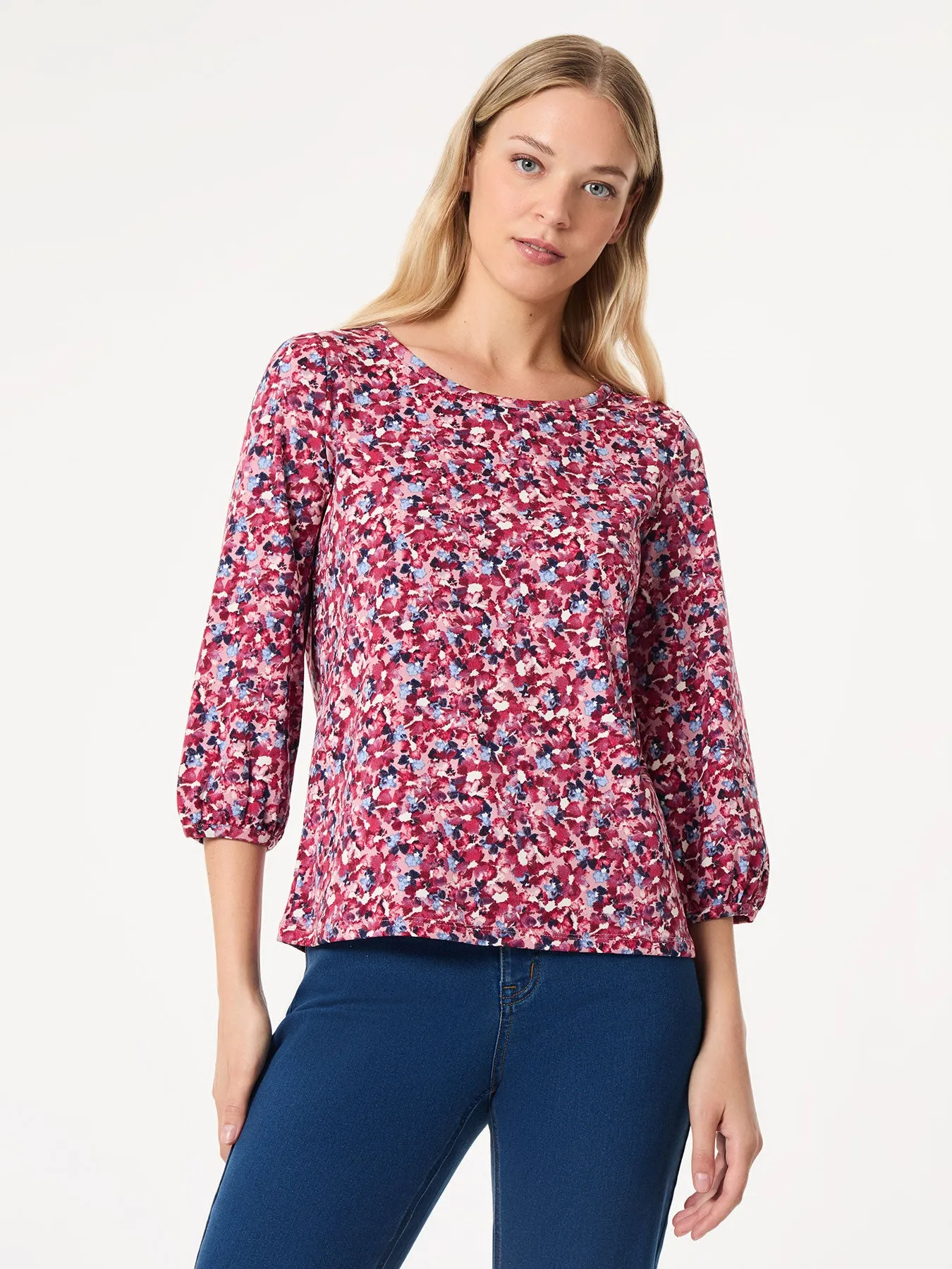 Printed Puff Sleeve Top, Moss Crepe sold by Jones New York