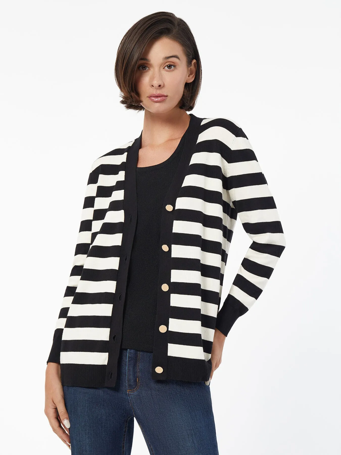 Striped Button-Front Cardigan sold by Jones New York
