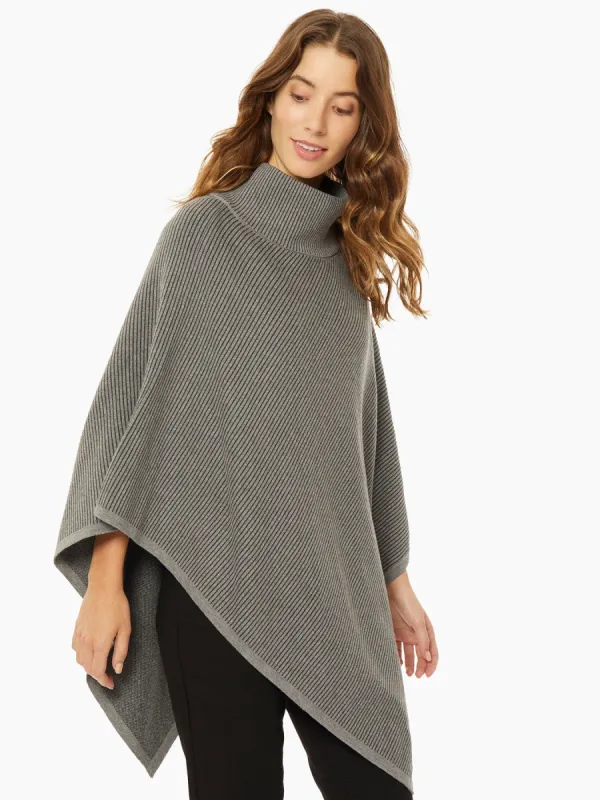 Striped Mock Neck Knit Cape made by Jones New York