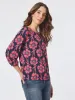 Printed Moss Crepe Puff Sleeve Top sold by Jones New York