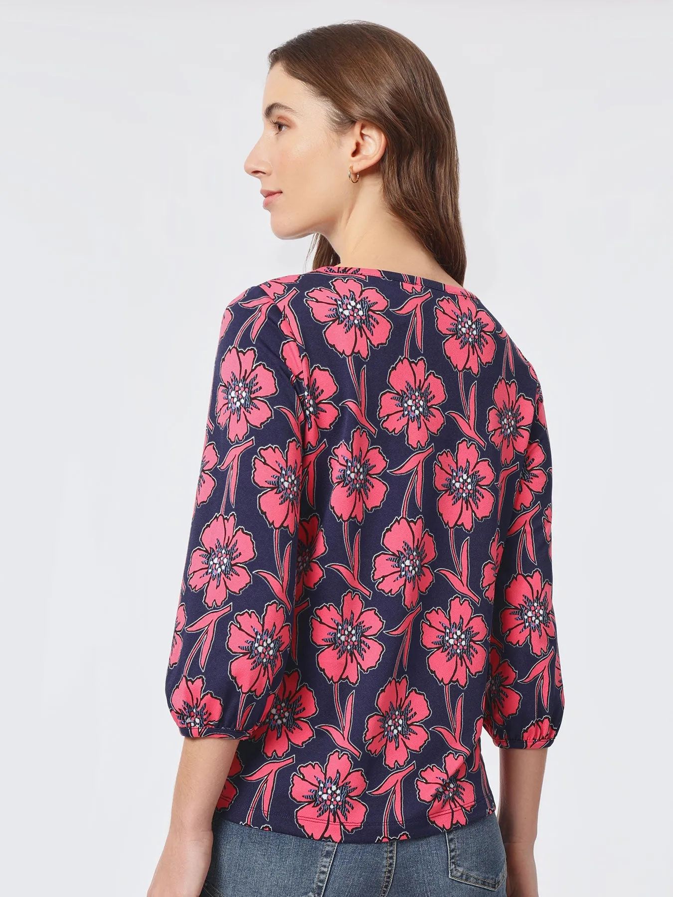 Printed Moss Crepe Puff Sleeve Top sold by Jones New York product image thumbnail 3