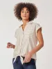 Striped Tie-Front Button-Down Blouse sold by Jones New York