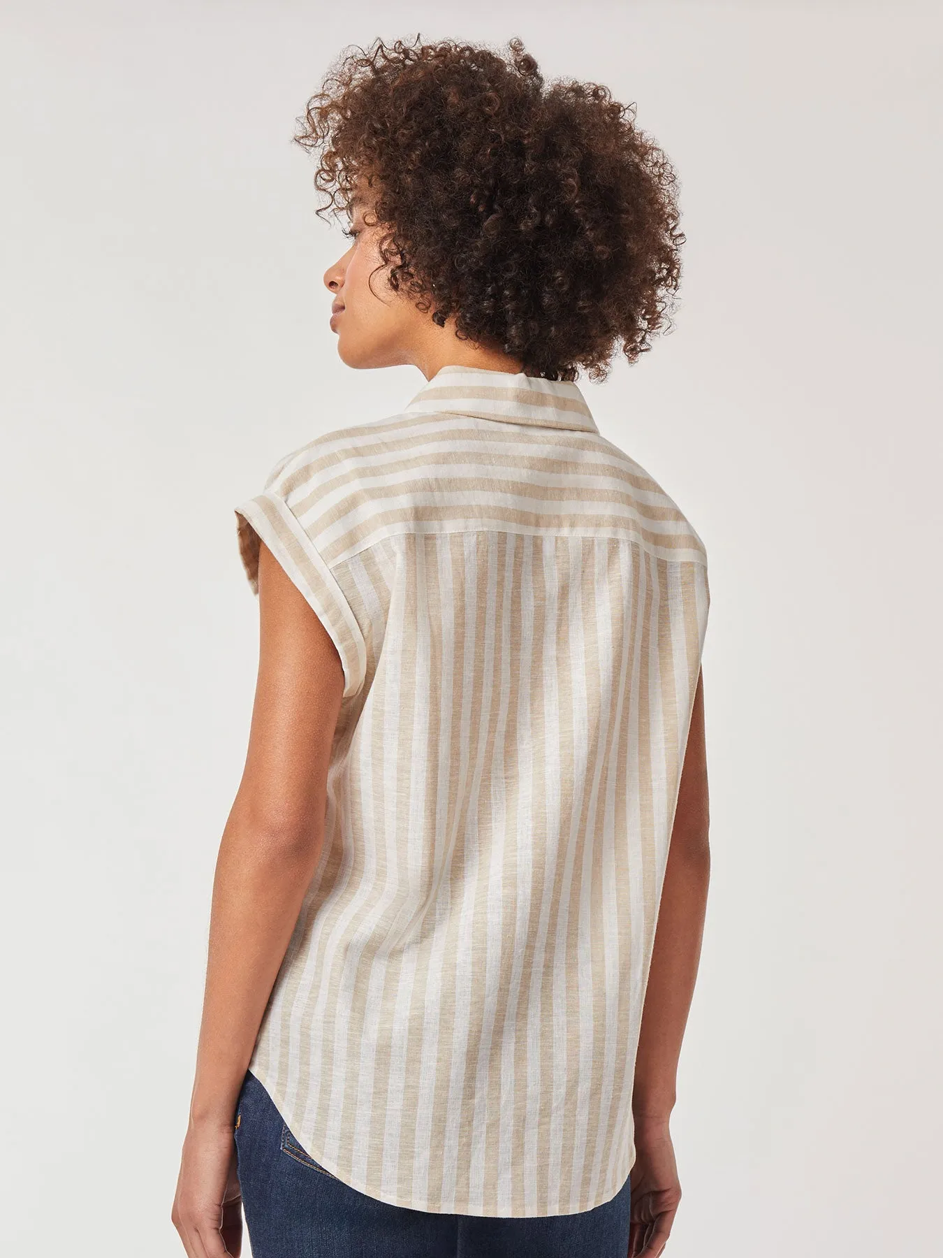 Striped Tie-Front Button-Down Blouse sold by Jones New York product image thumbnail 3