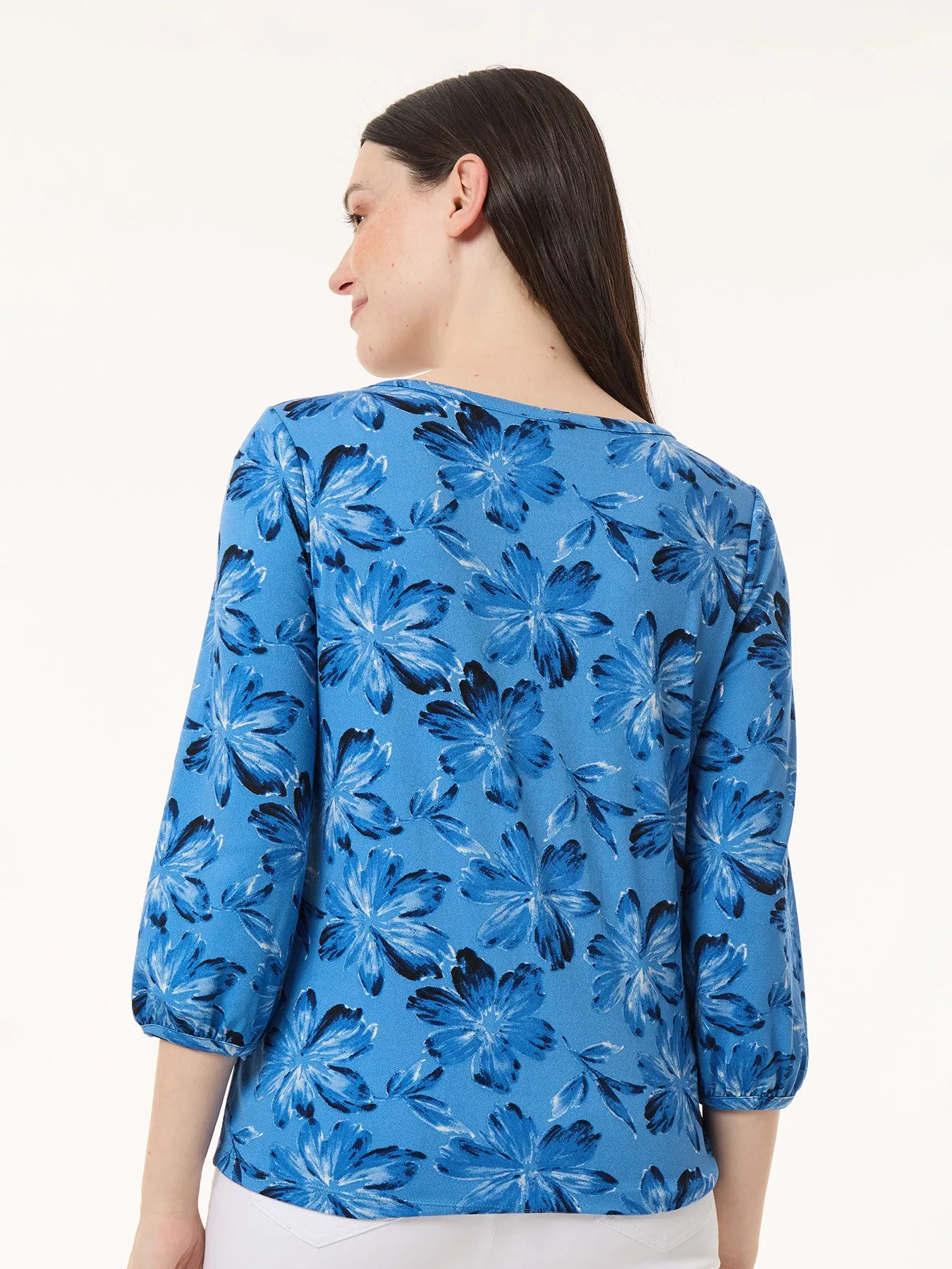 Printed Puff Sleeve Top, Moss Crepe sold by Jones New York product image thumbnail 3