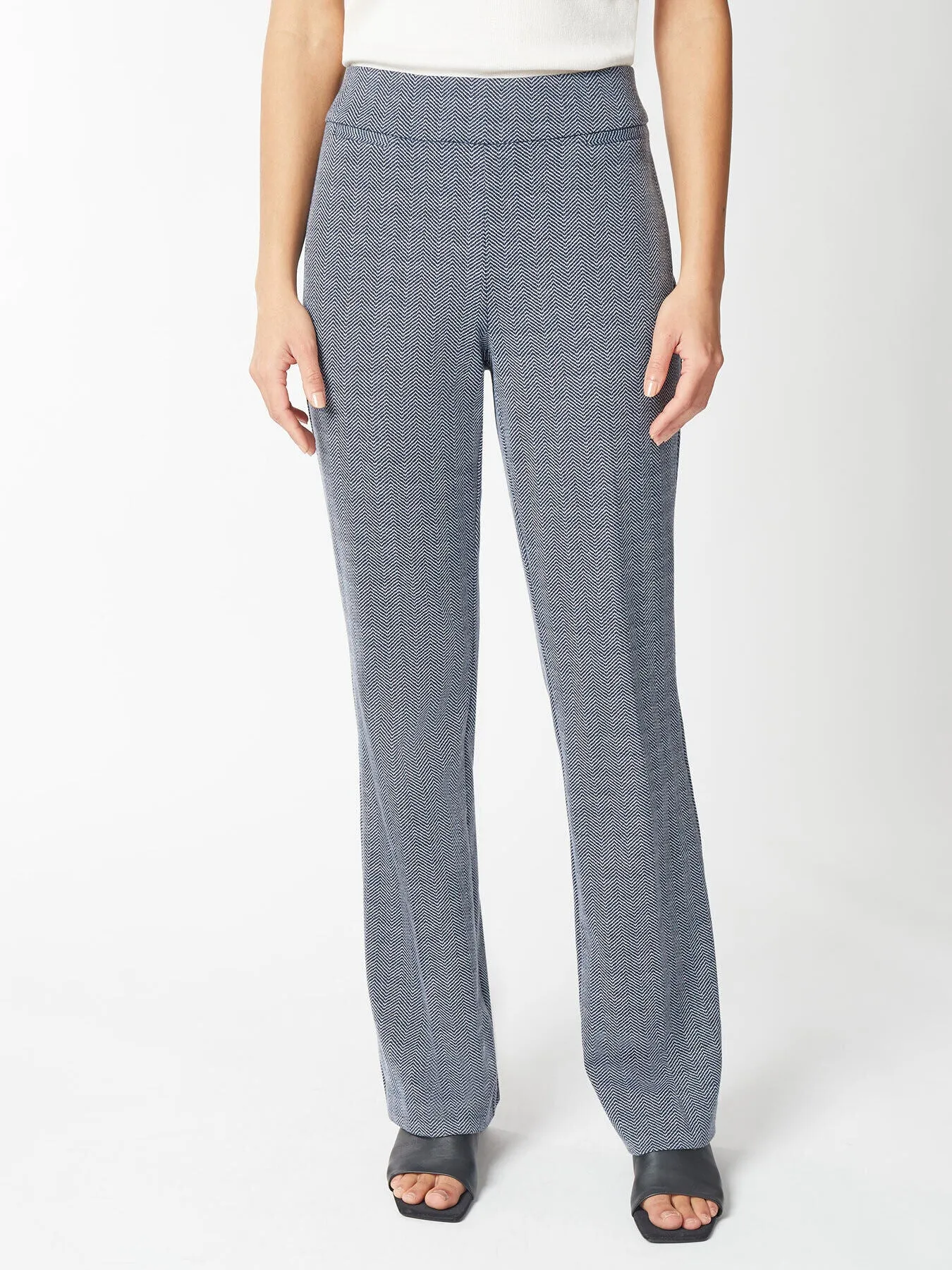 Herringbone Pull-On Boot-Leg Pants sold by Jones New York