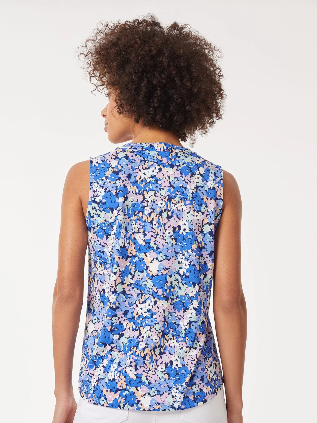 Sleeveless Printed V-Neck Moss Crepe Top sold by Jones New York product image thumbnail 3