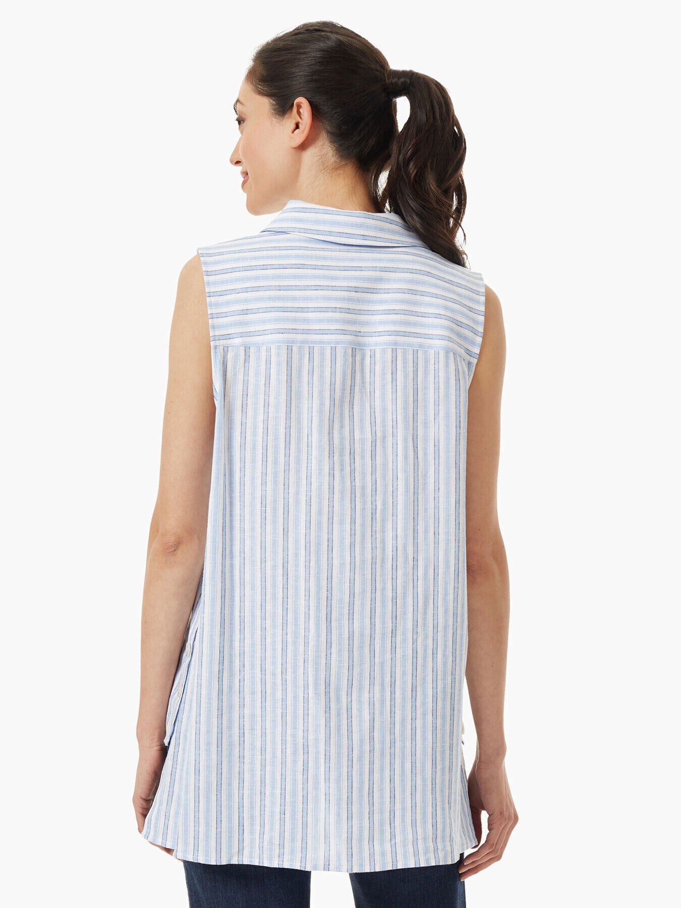 Sleeveless Striped Linen-Blend Tunic sold by Jones New York product image thumbnail 2