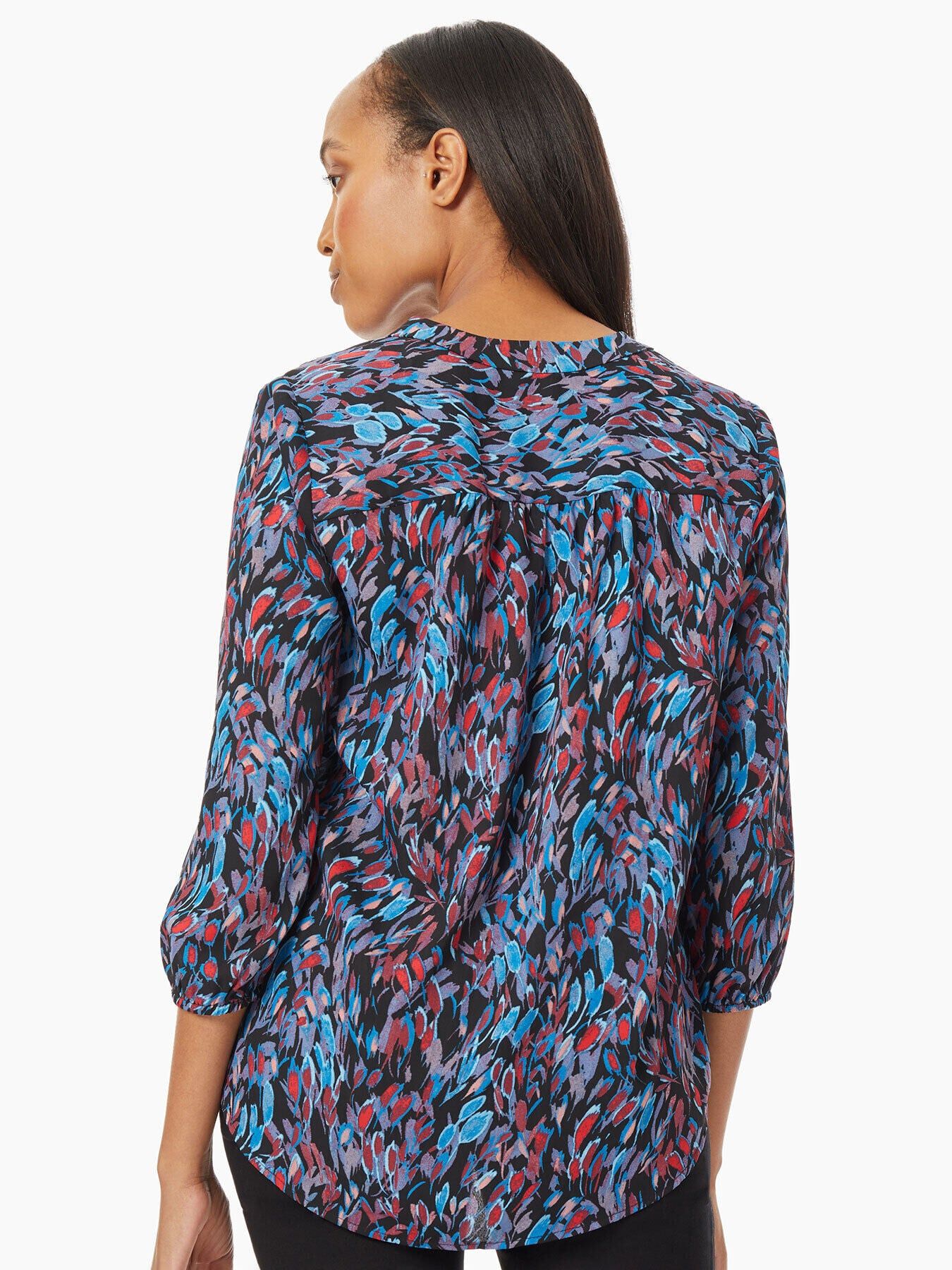 Printed Floral V-Neck Crepe Blouse sold by Jones New York product image thumbnail 3