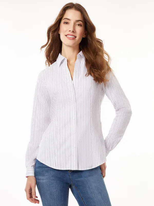 Button-Front Cotton Shirt made by Jones New York