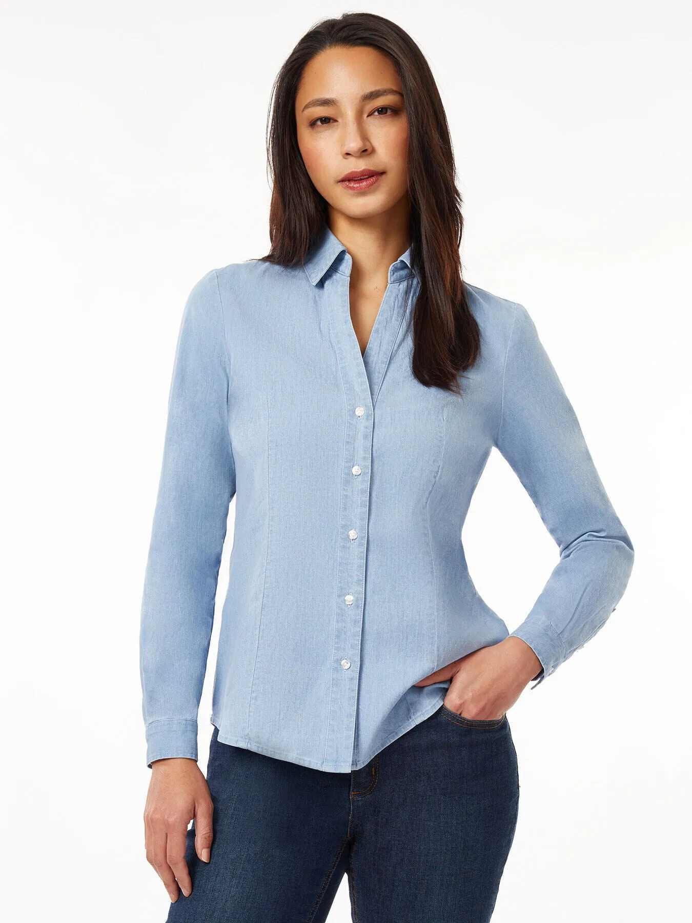 Button-Front Denim Shirt sold by Jones New York