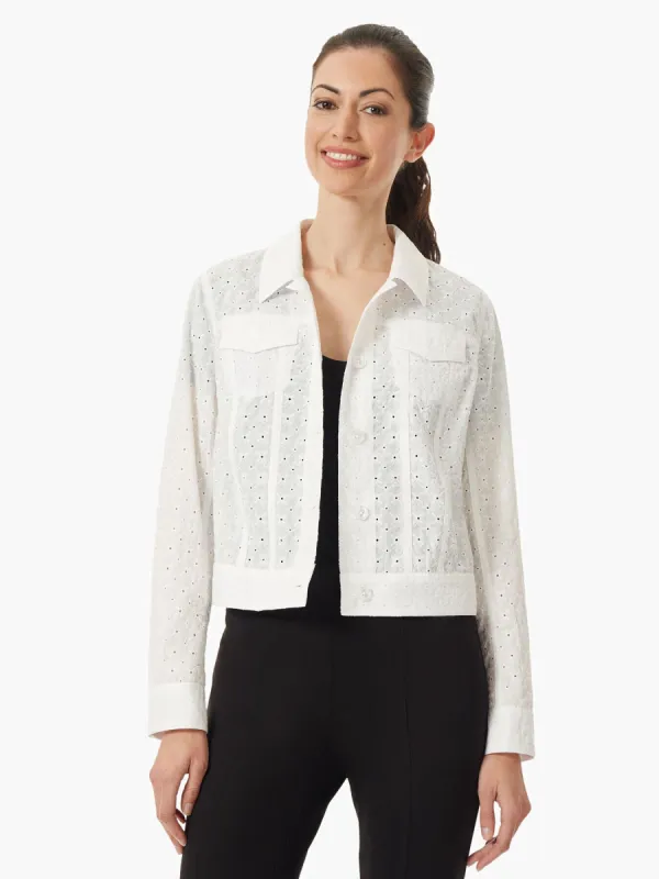 Eyelet Denim Trucker Jacket sold by Jones New York