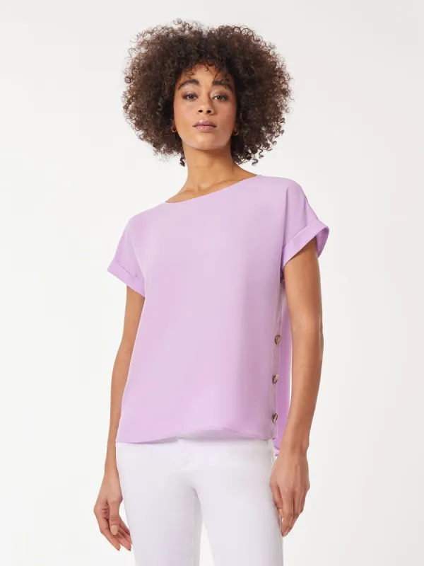 Jasper Crepe Button Detail Blouse sold by Jones New York