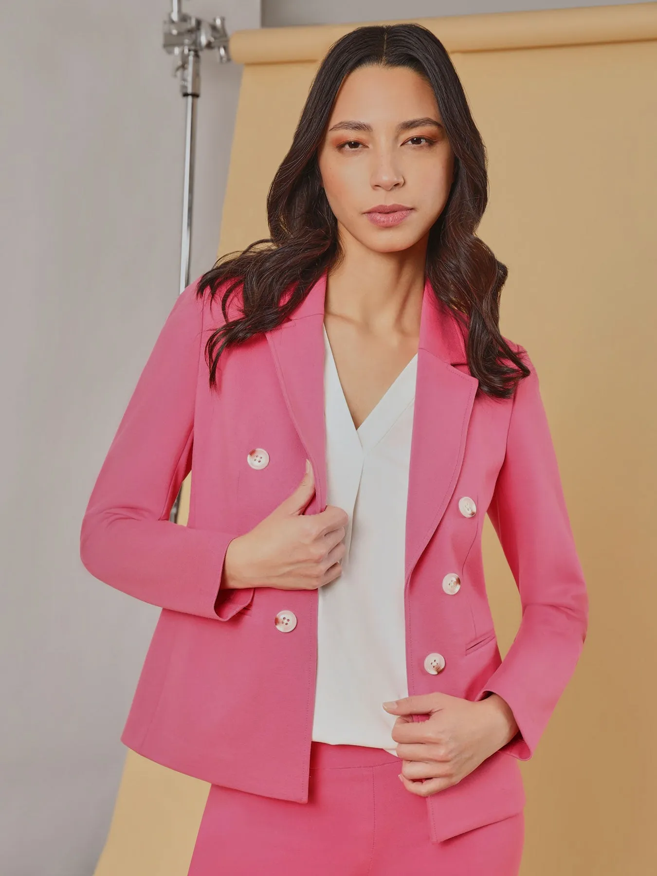 Modern Compression Faux Double Breasted Jacket sold by Jones New York product image thumbnail 2