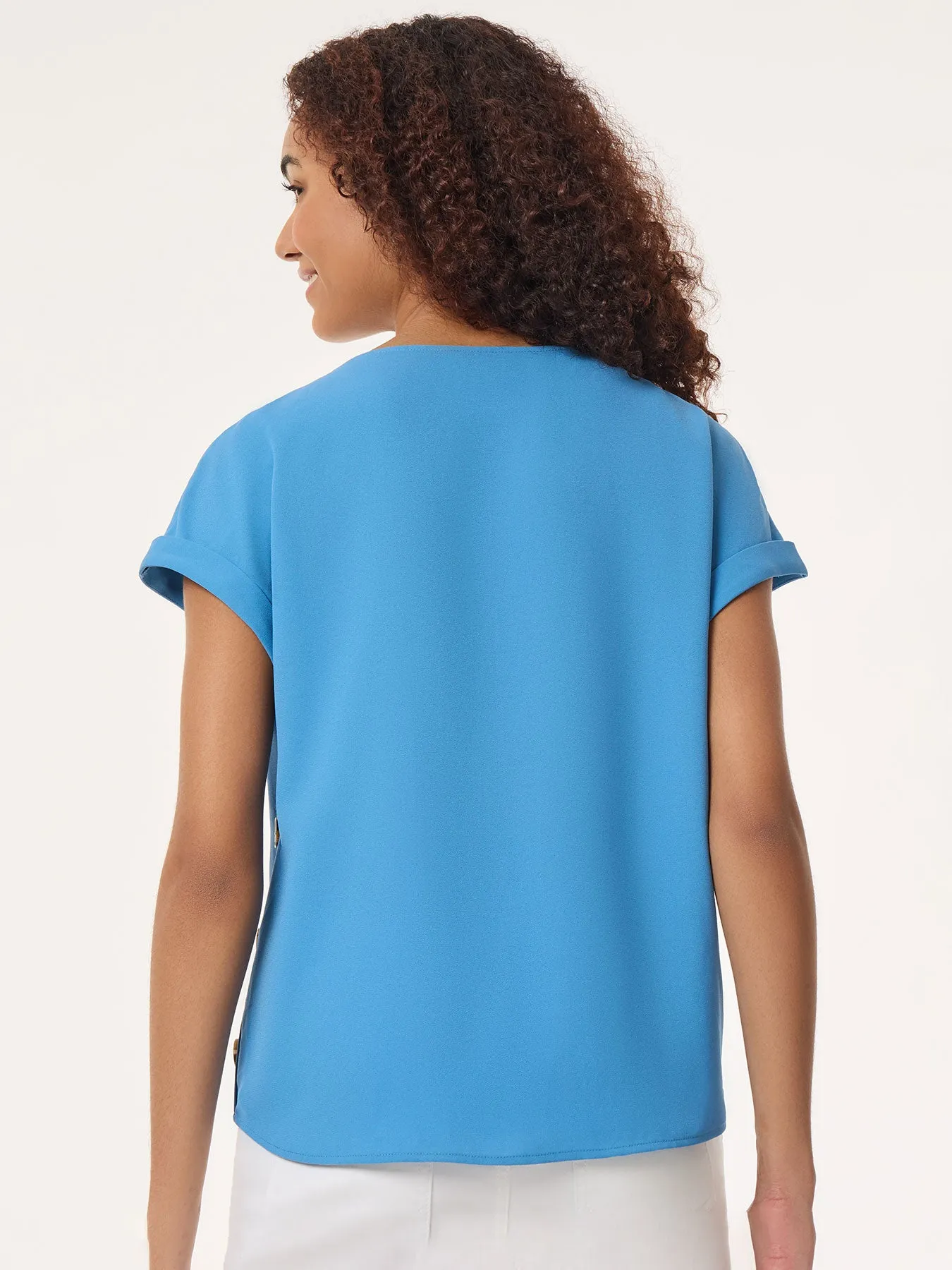 Button Detail Blouse, Jasper Crepe sold by Jones New York product image thumbnail 3