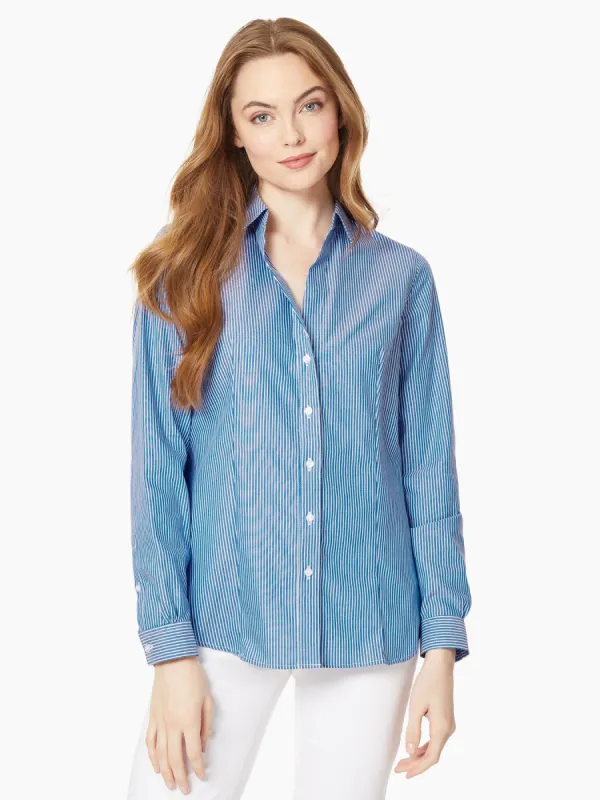 Striped Easy-Care Button-Up Shirt made by Jones New York