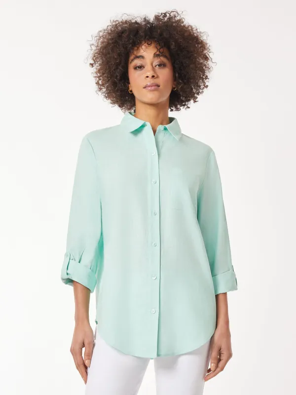 Linen Roll-Tab Sleeve Shirt sold by Jones New York