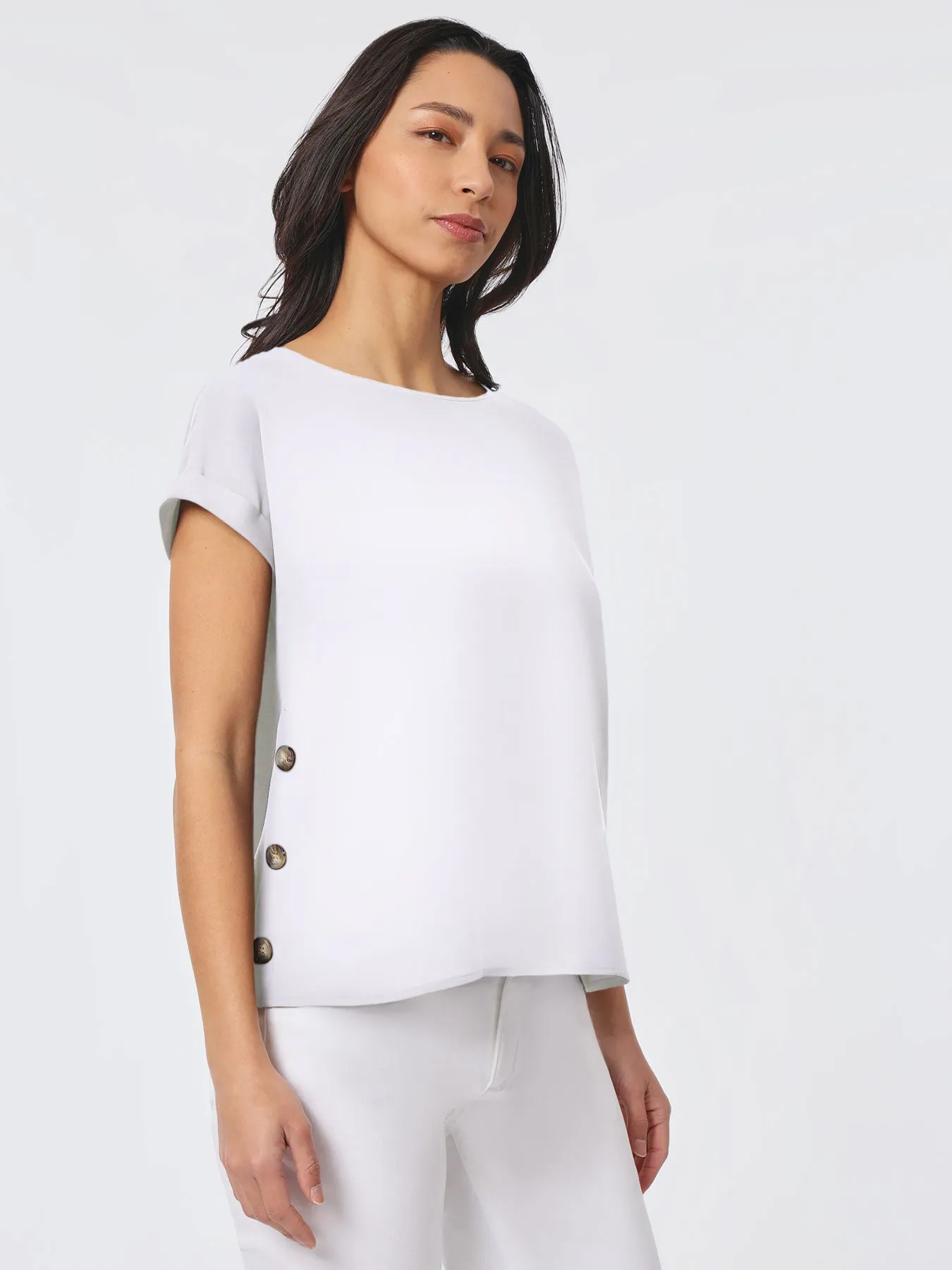 Jasper Crepe Button Detail Blouse sold by Jones New York product image thumbnail 2
