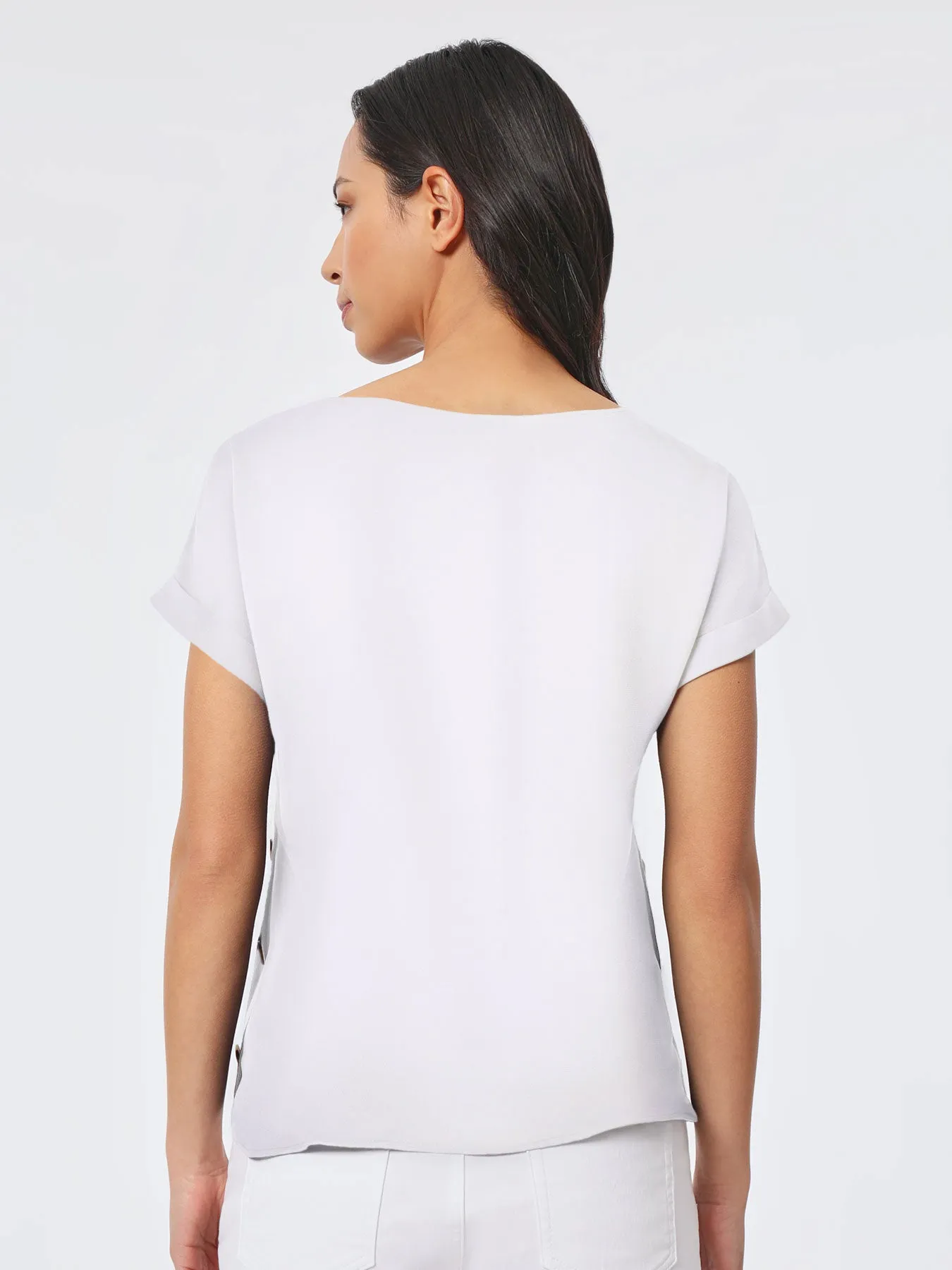 Jasper Crepe Button Detail Blouse sold by Jones New York product image thumbnail 3