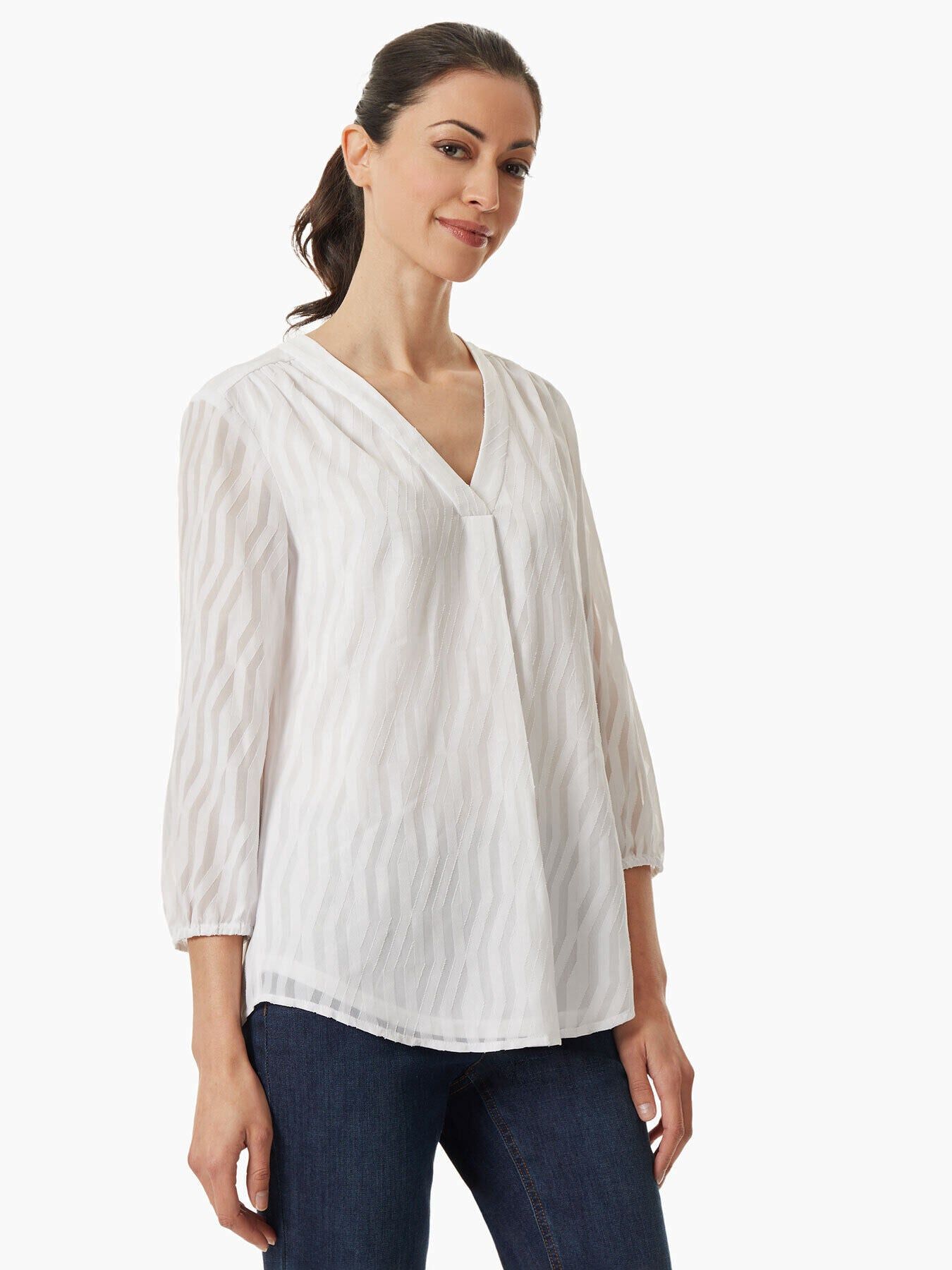 Chiffon V-Neck Kelly Blouse sold by Jones New York product image thumbnail 2