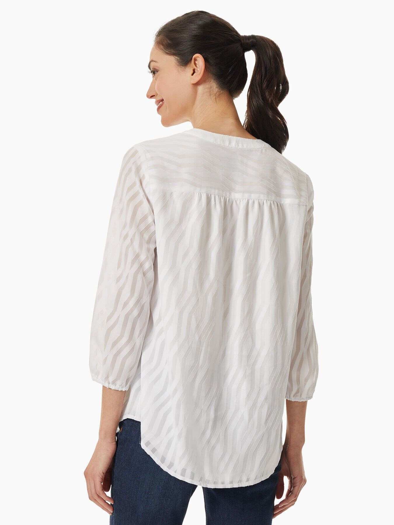 Chiffon V-Neck Kelly Blouse sold by Jones New York product image thumbnail 3