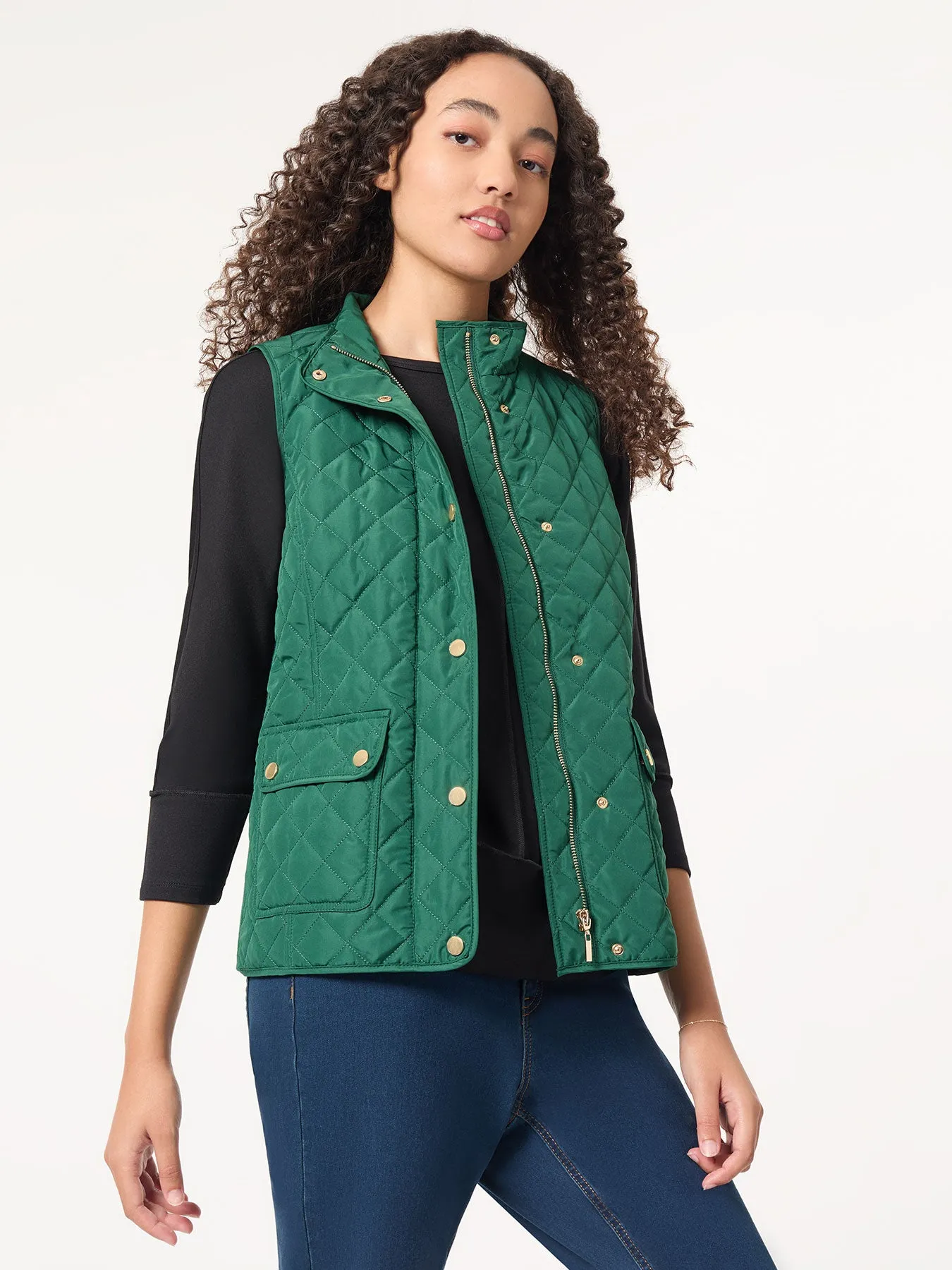 Zip-Front Quilted Vest sold by Jones New York product image thumbnail 2