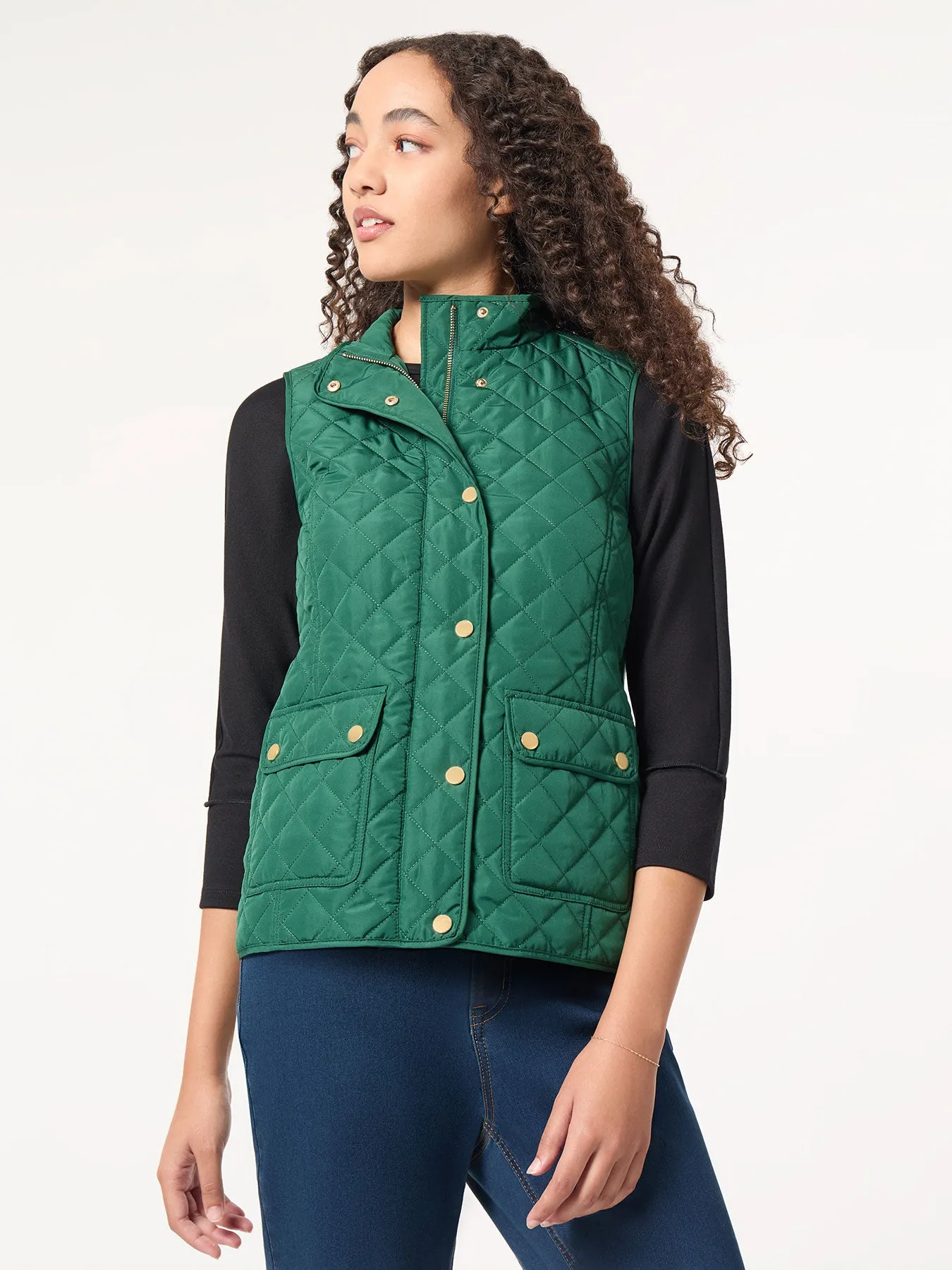 Zip-Front Quilted Vest sold by Jones New York