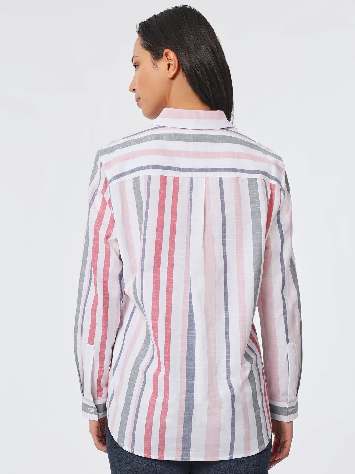 Striped Cotton Oversized Button-Down Shirt sold by Jones New York product image thumbnail 5