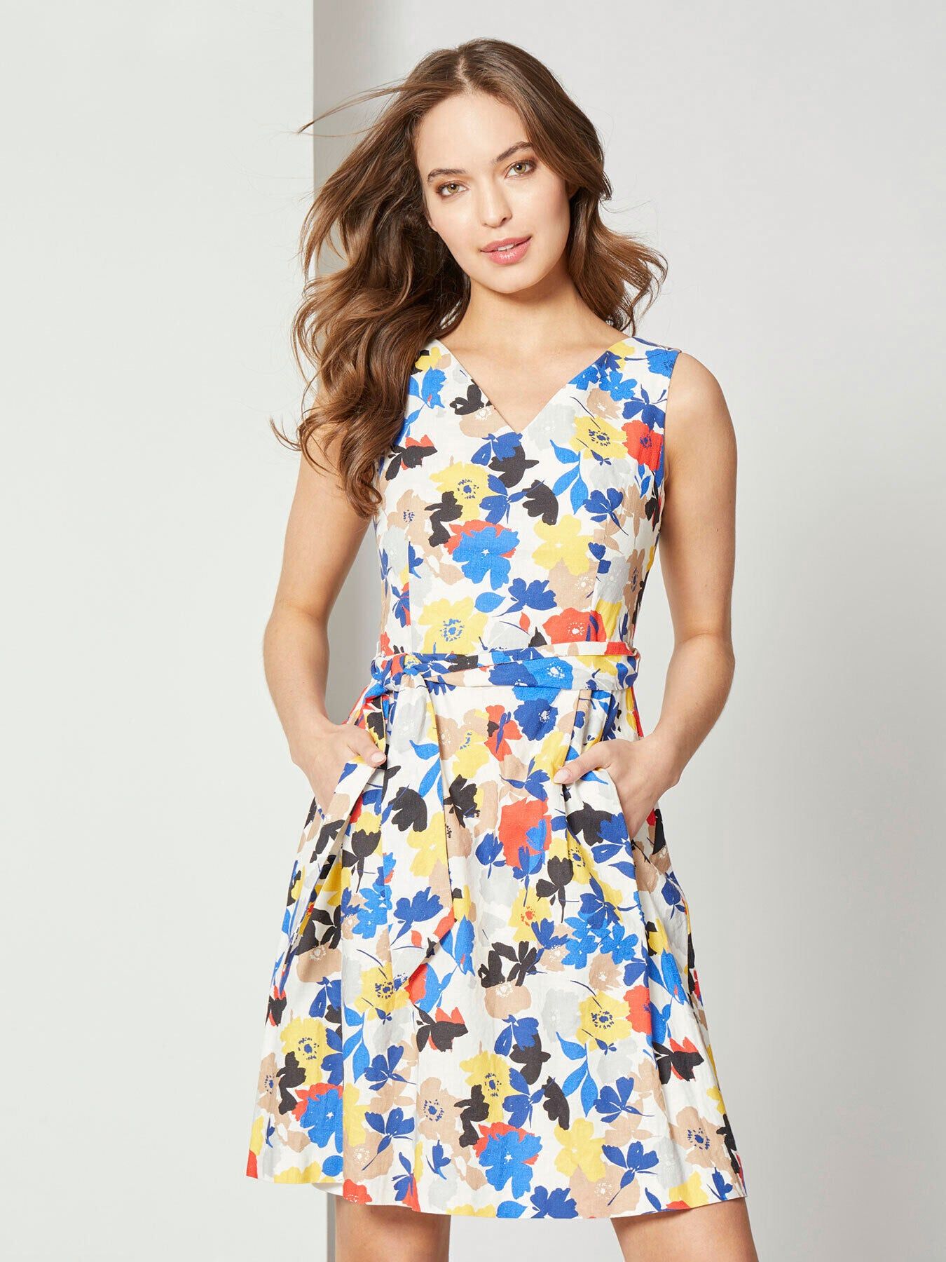 V-Neck Tie-Waist Fit and Flare Dress sold by Jones New York product image thumbnail 2