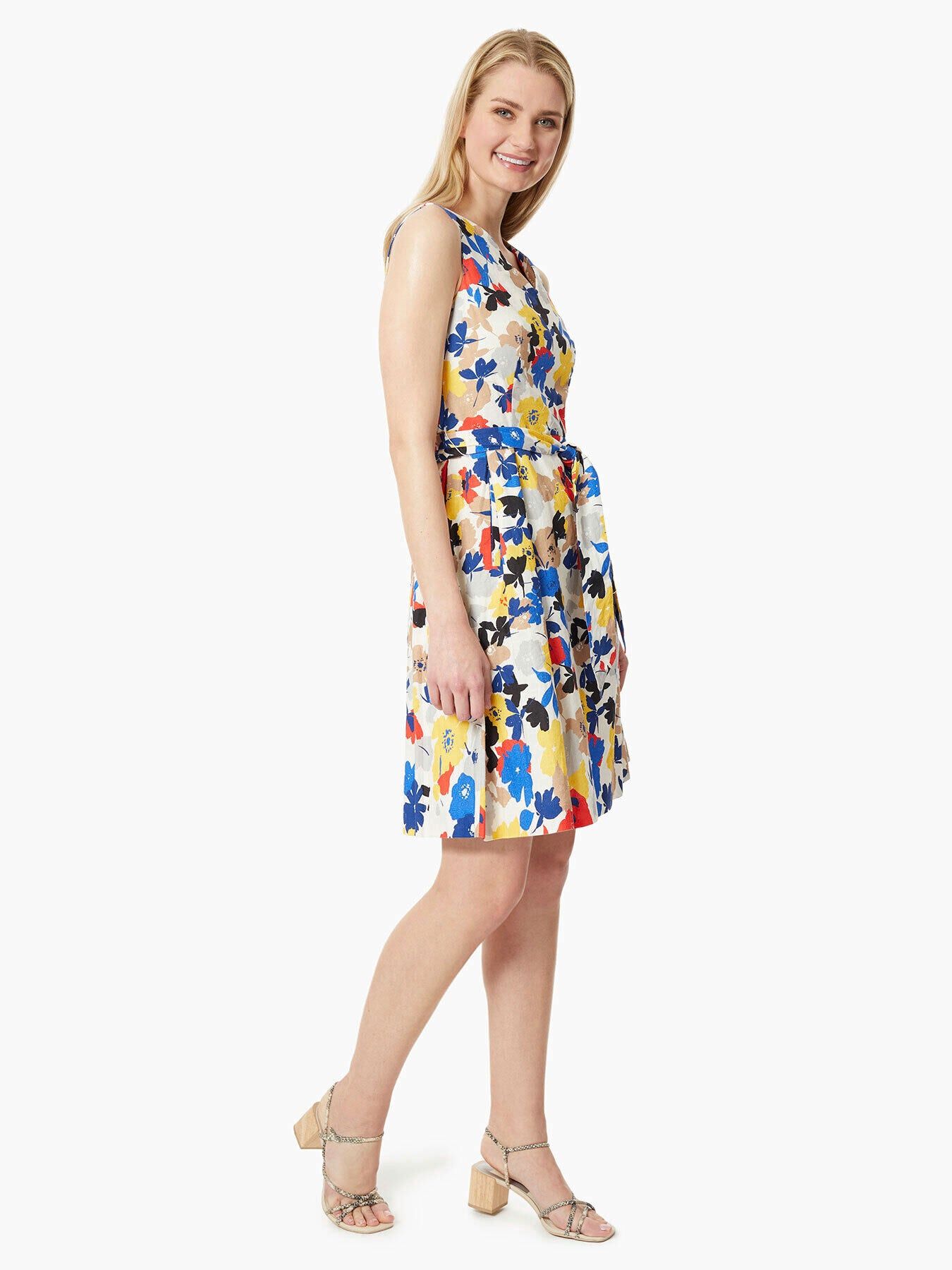 V-Neck Tie-Waist Fit and Flare Dress sold by Jones New York product image thumbnail 3