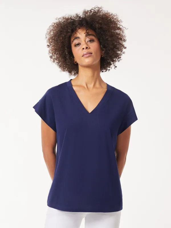 Cap Sleeve V-Neck Top sold by Jones New York