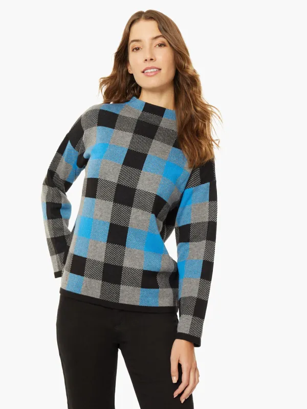 Checked Mock Neck Jacquard Sweater sold by Jones New York