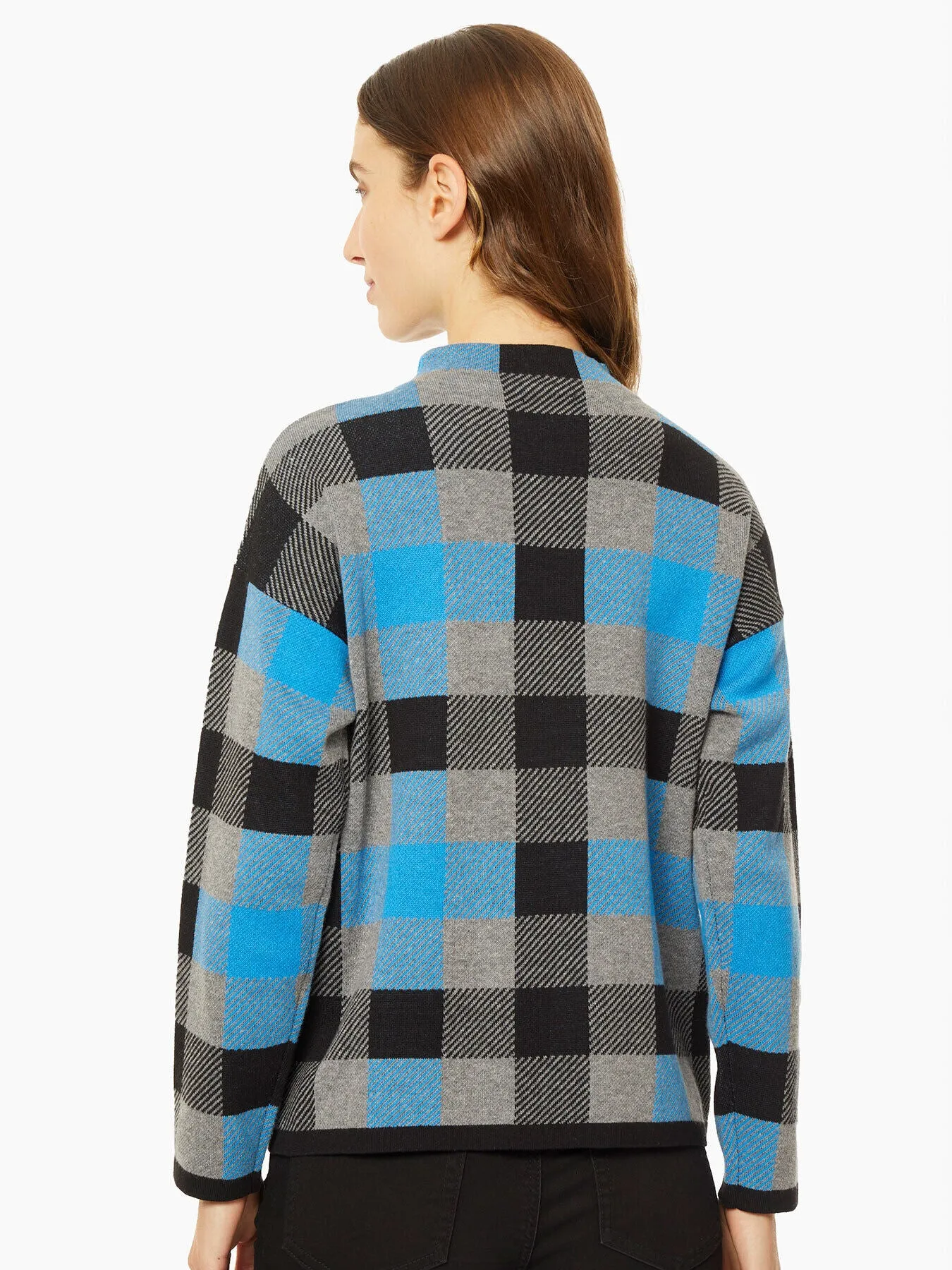 Checked Mock Neck Jacquard Sweater sold by Jones New York product image thumbnail 3