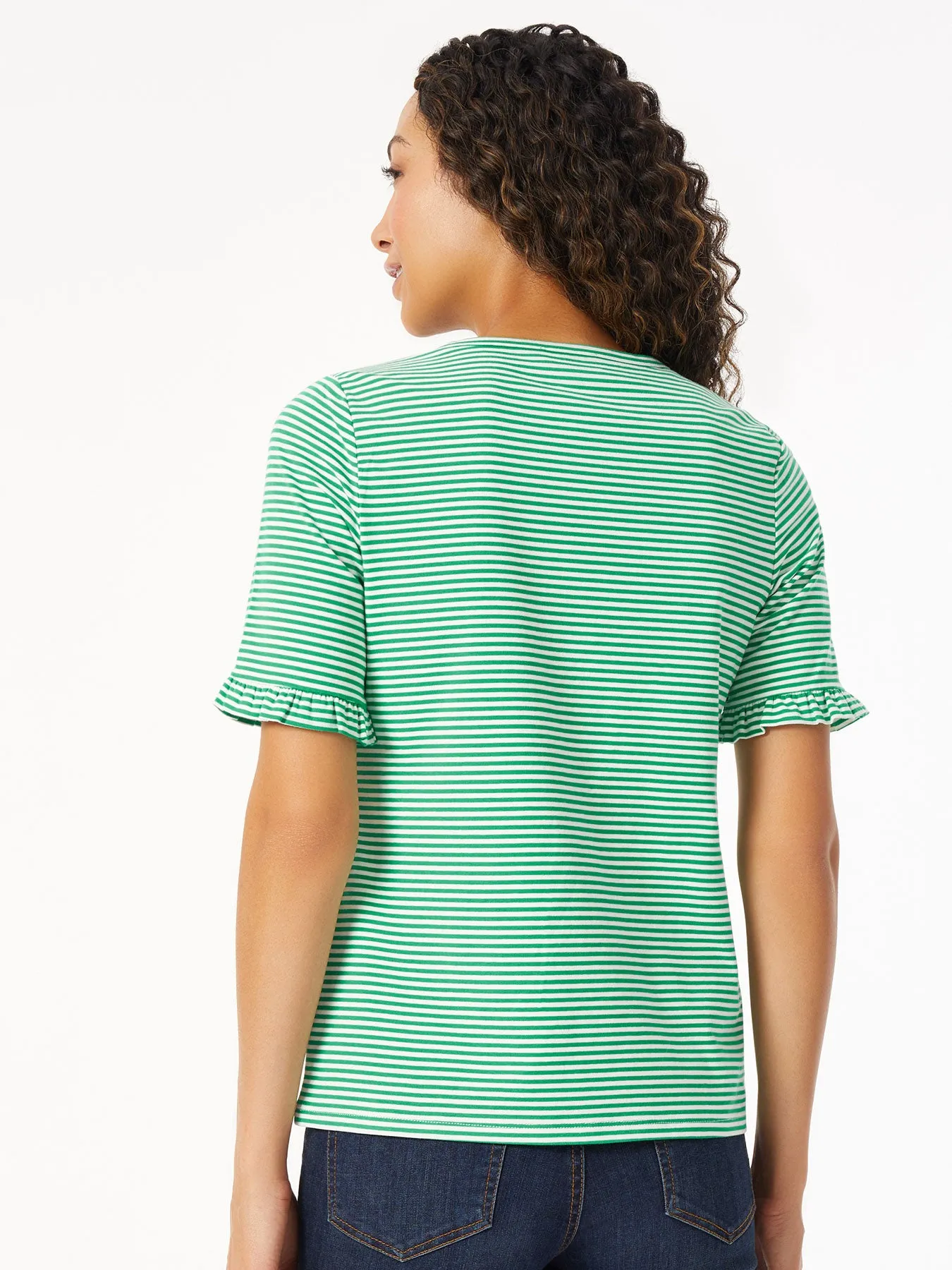 Ruffle Trim Sleeve Tee sold by Jones New York product image thumbnail 3