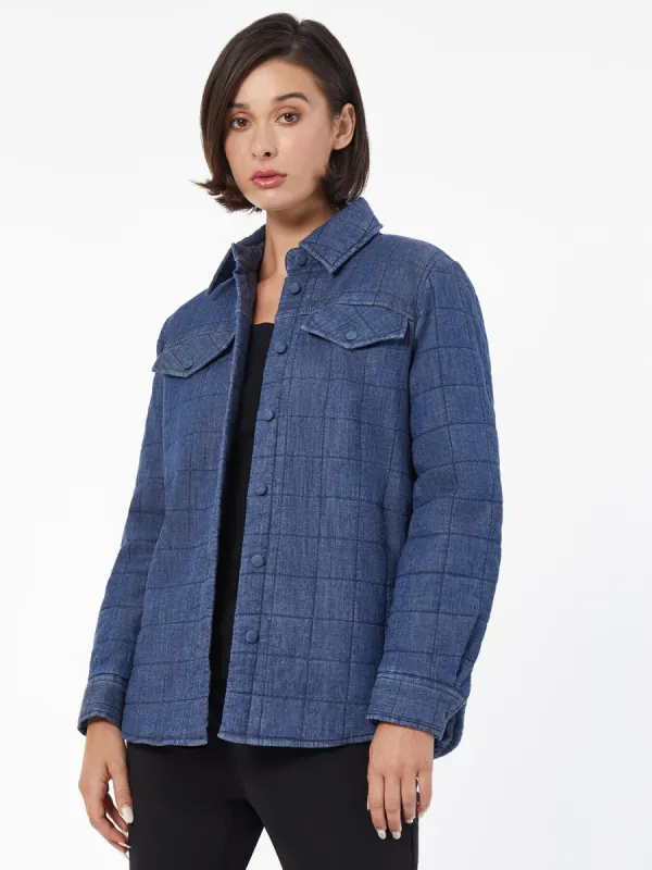 Quilted Button-Front Shacket sold by Jones New York