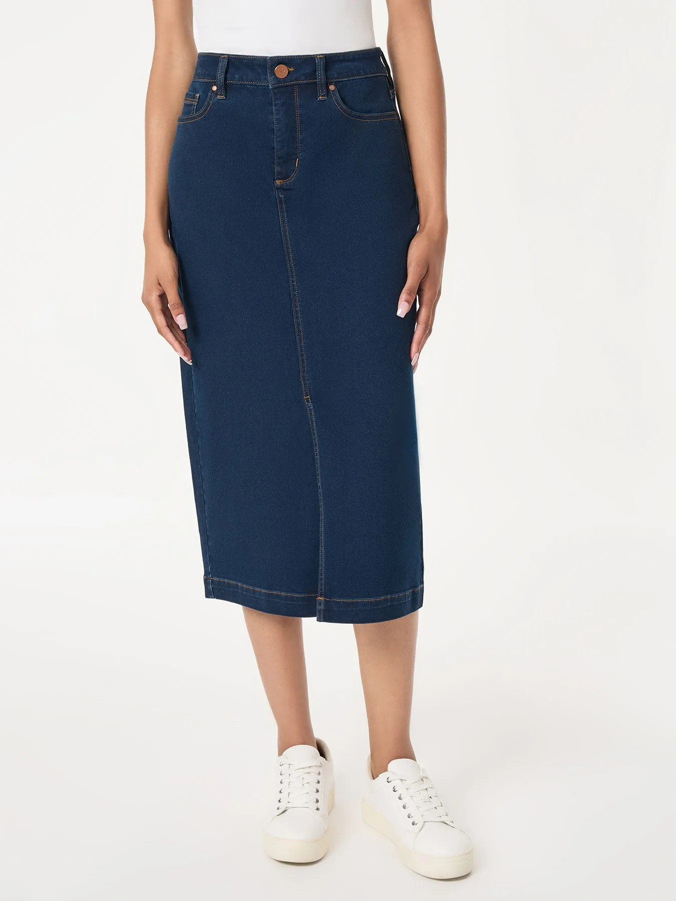Midi Denim Front Slit Skirt, West Point Wash sold by Jones New York