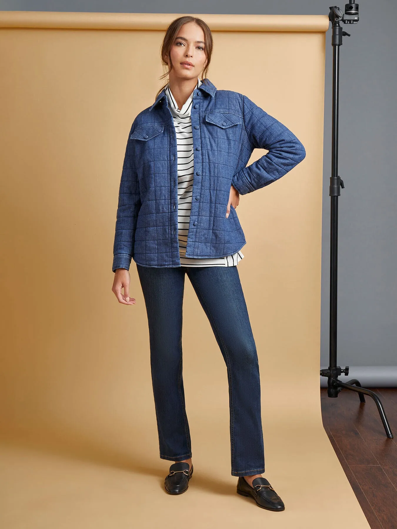 Quilted Button-Front Shacket sold by Jones New York product image thumbnail 5