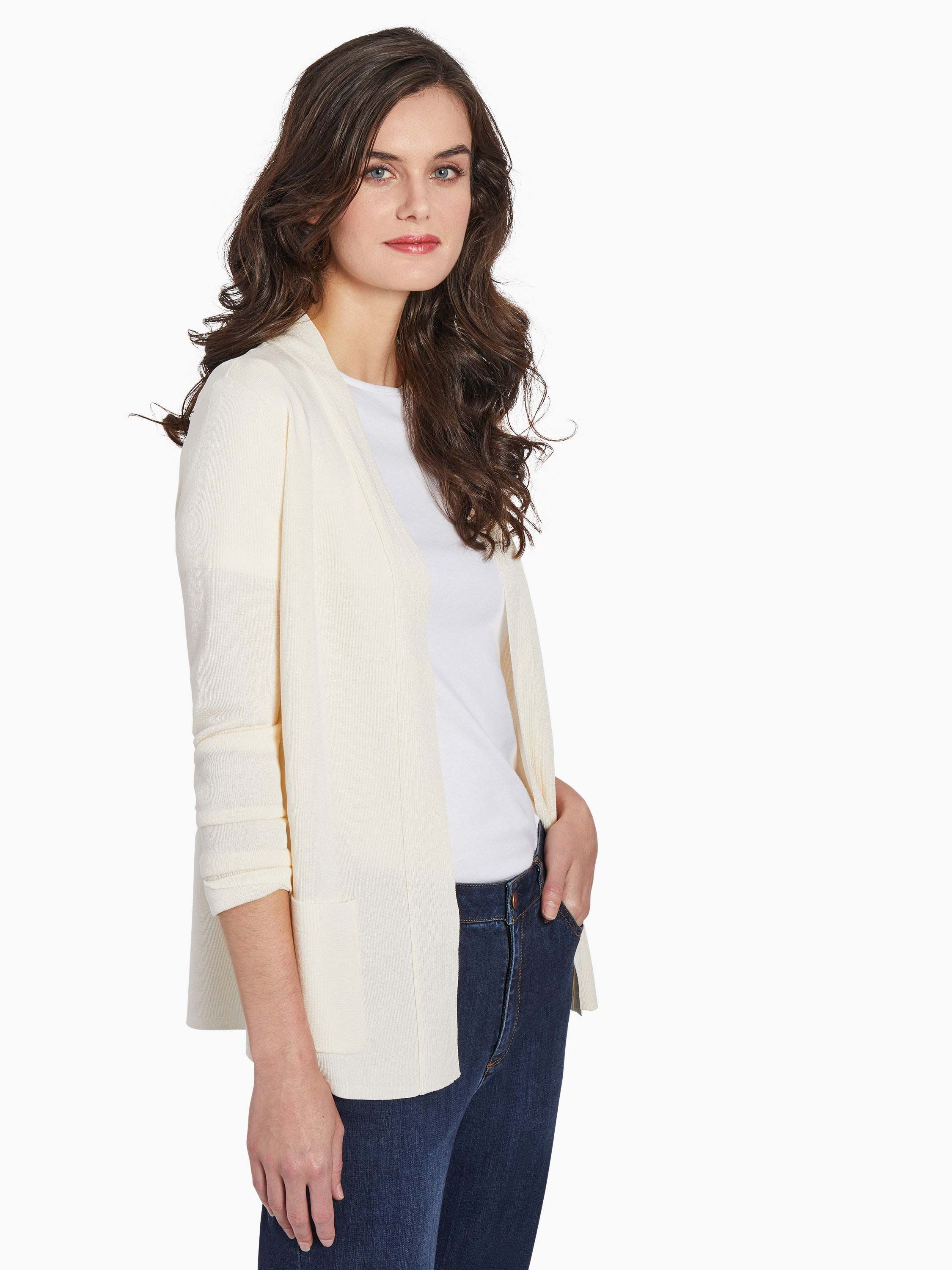 Open Front Ribbed Icon Cardigan sold by Jones New York product image thumbnail 2
