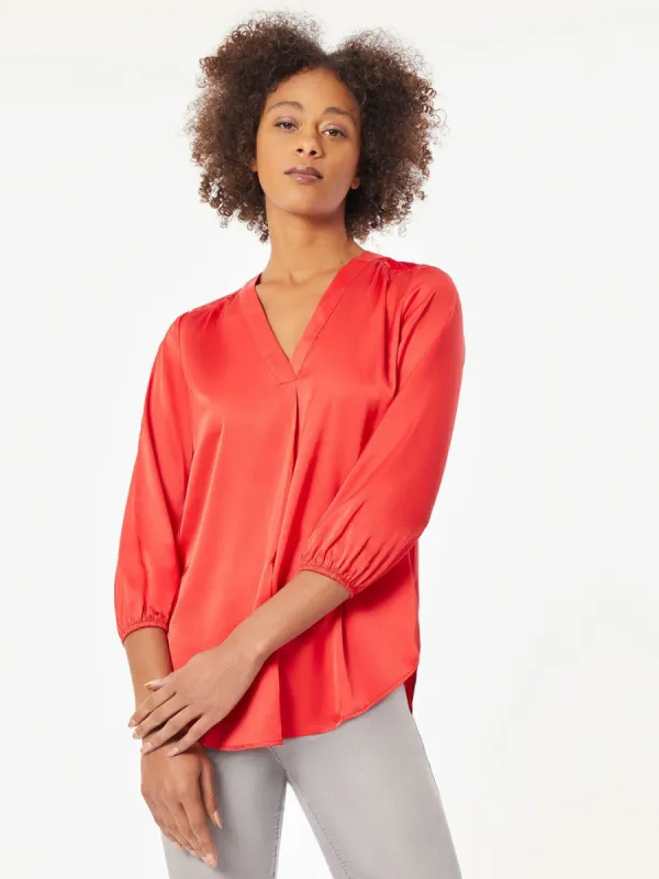 Crepe de Chine Roll Tab Pintuck Blouse sold by Jones New York