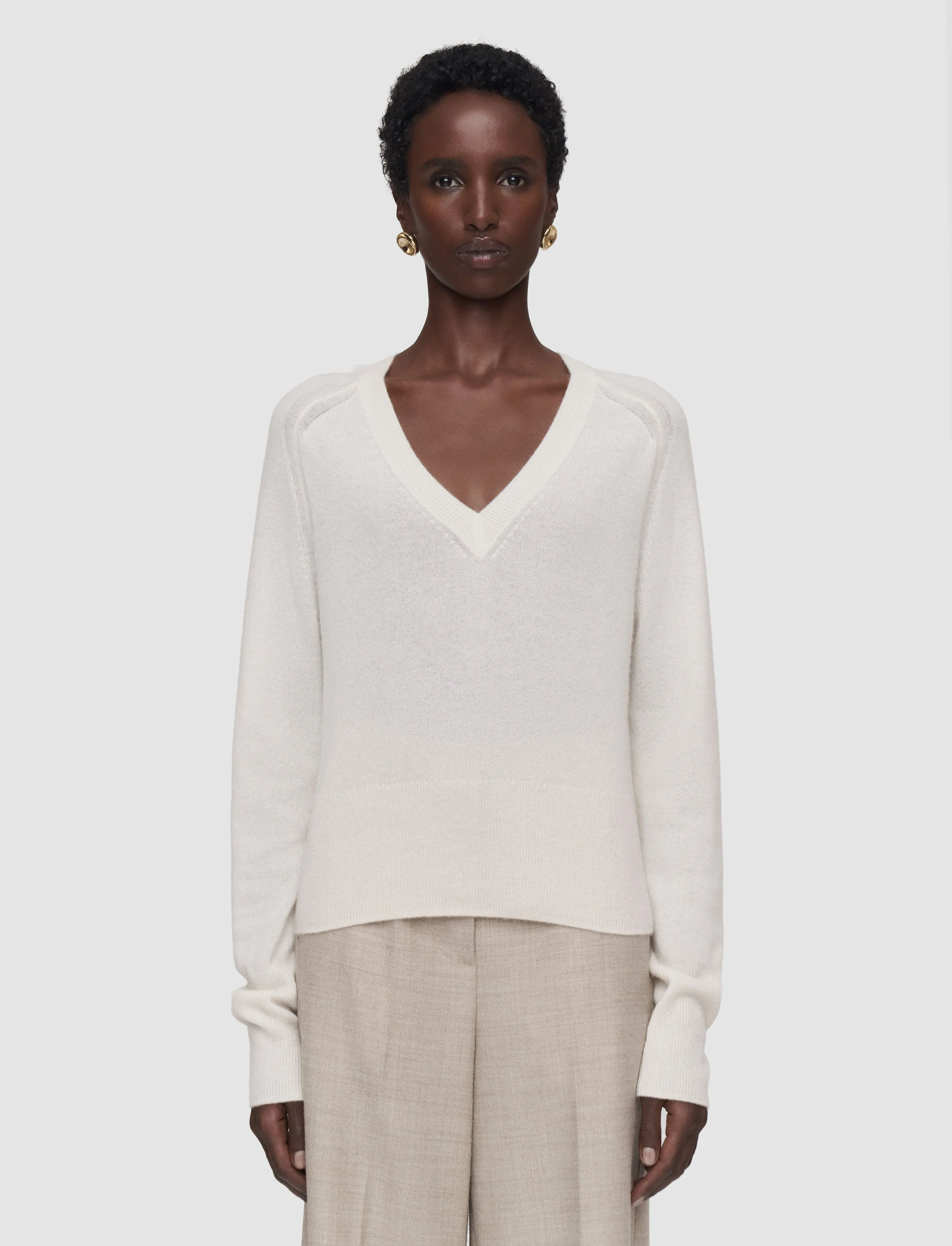 Lucille Light Pure Cashmere V Neck Jumper sold by Joseph product image thumbnail 2