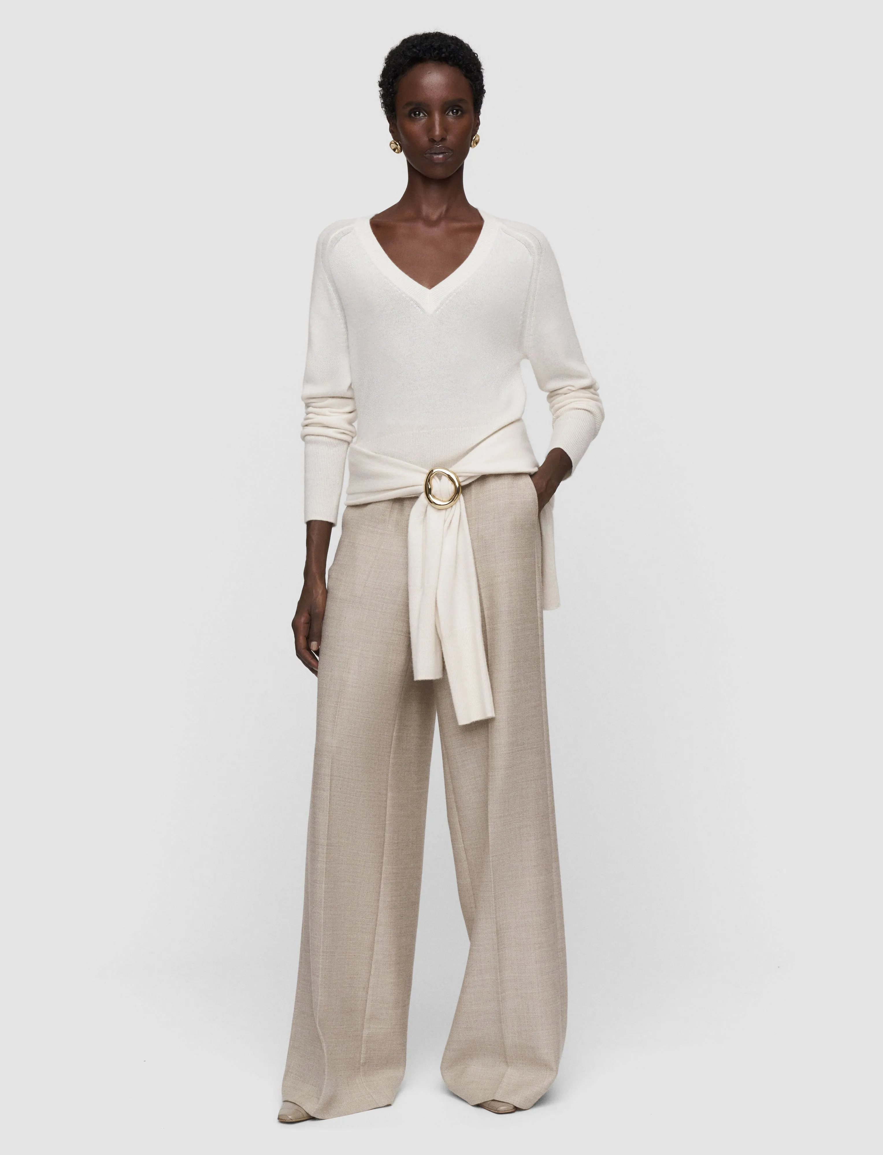 Lucille Light Pure Cashmere V Neck Jumper sold by Joseph