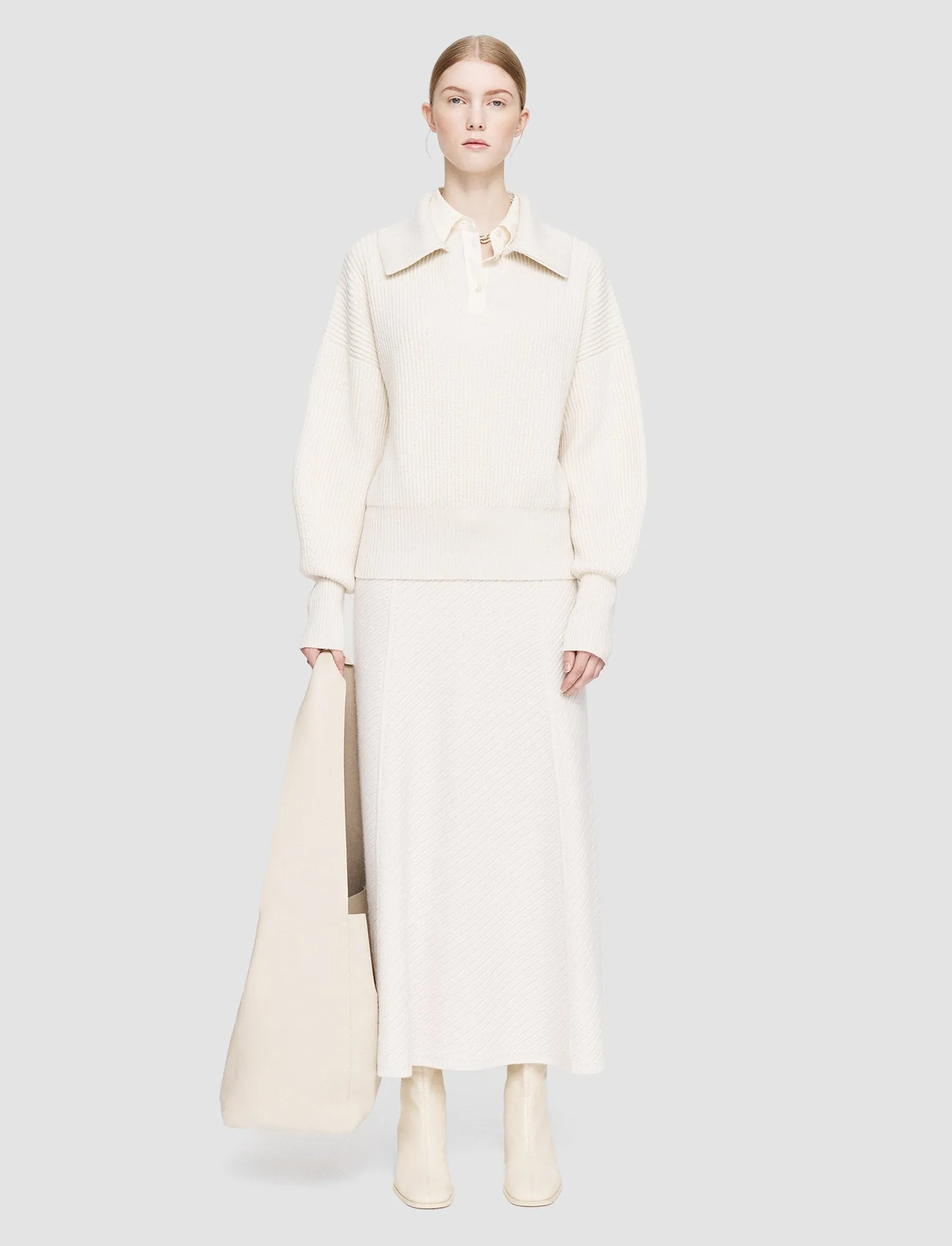 Light Cardigan Stitch Open Neck Jumper sold by Joseph