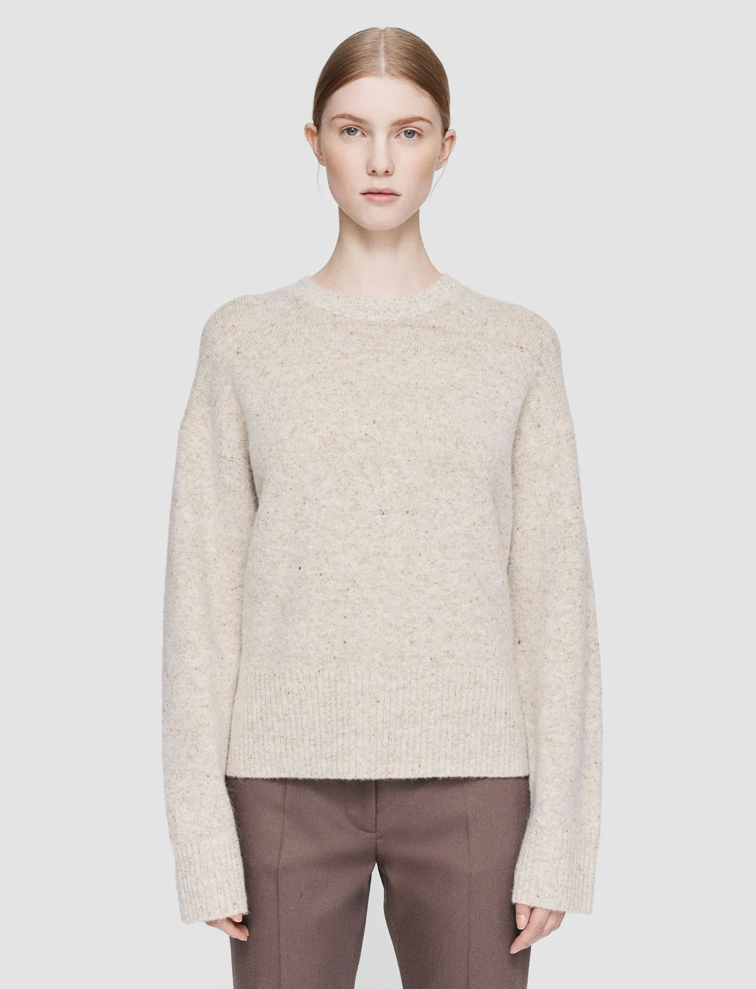 Alpaca Tweed Knit Round Neck Jumper sold by Joseph product image thumbnail 3